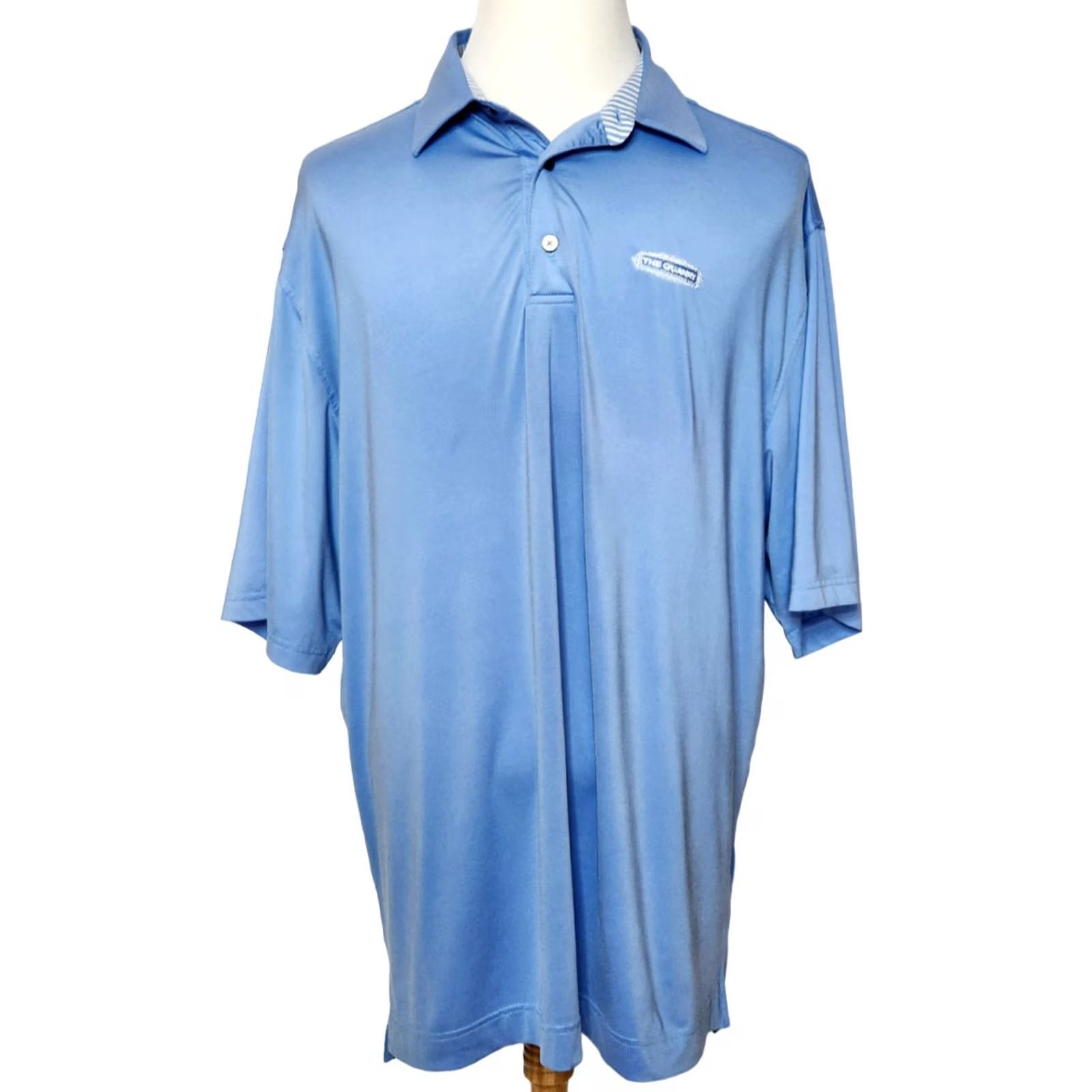 Footjoy FootJoy Golf Polo Shirt Mens 2XL Short Sleeve Solid Blue Stretch Polo Size US XXL / EU 58 / 5 - 2 Thumbnail