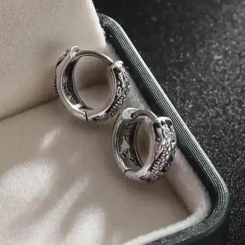 Japanese Brand Retro Dragon Pattern Earrings (1pairs） Size ONE SIZE - 2 Thumbnail