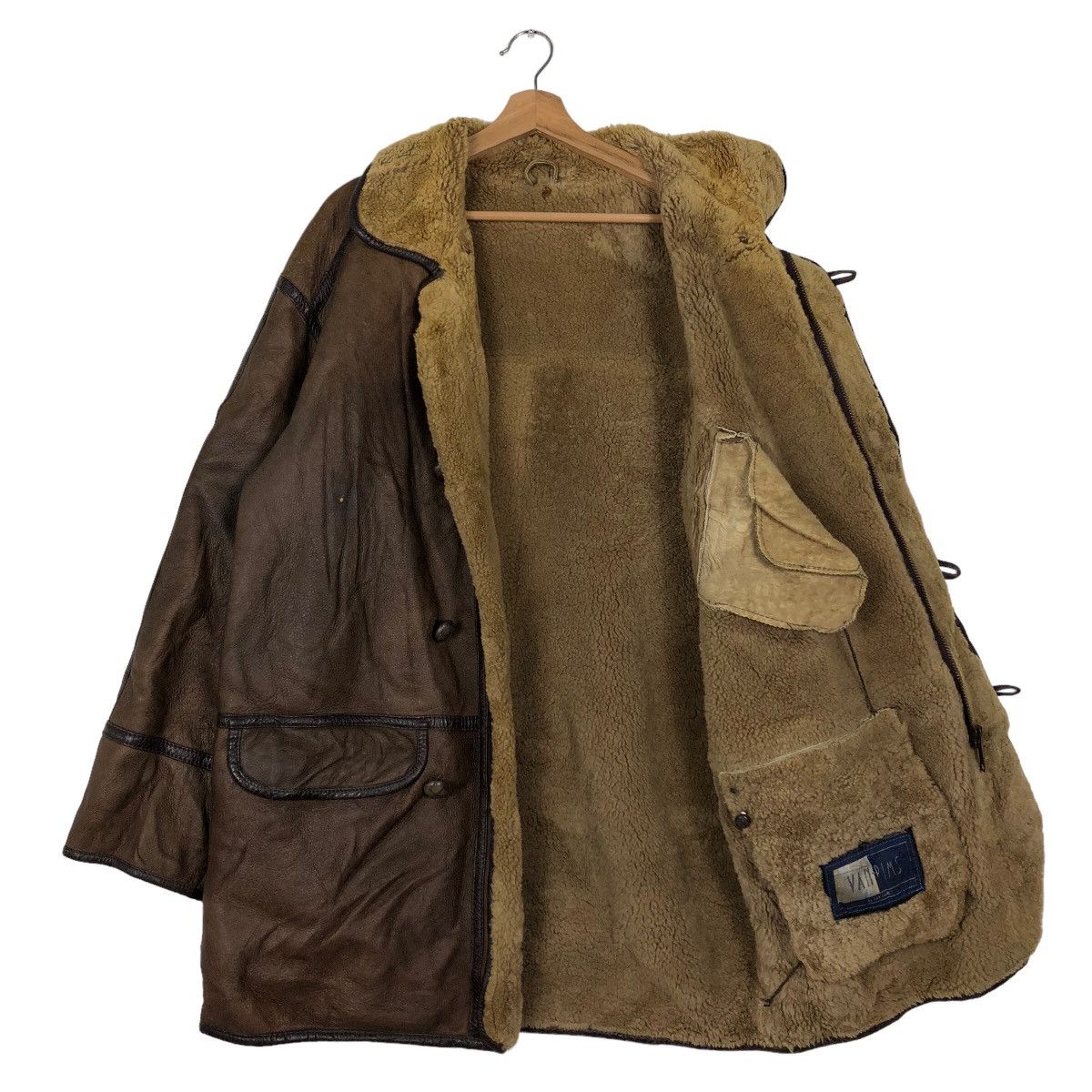 Japanese Brand 🔥Vintage Shearling Leather Jacket Mink Fur Lining Van Jac Size US M / EU 48-50 / 2 - 8 Thumbnail
