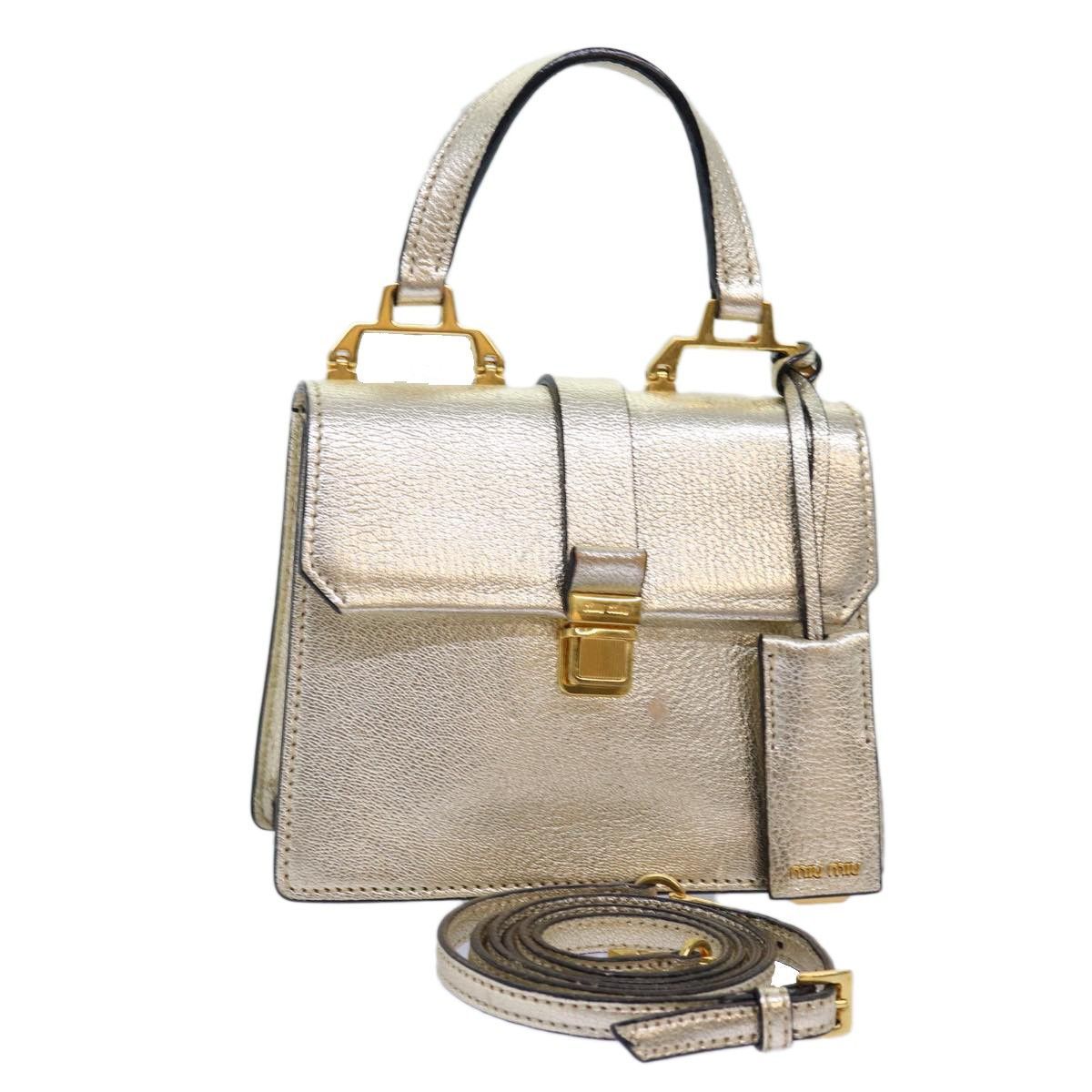 Miu Miu Miu Miu Madras Convertible Compartment Top Handle Bag Leather Size ONE SIZE - 1 Thumbnail