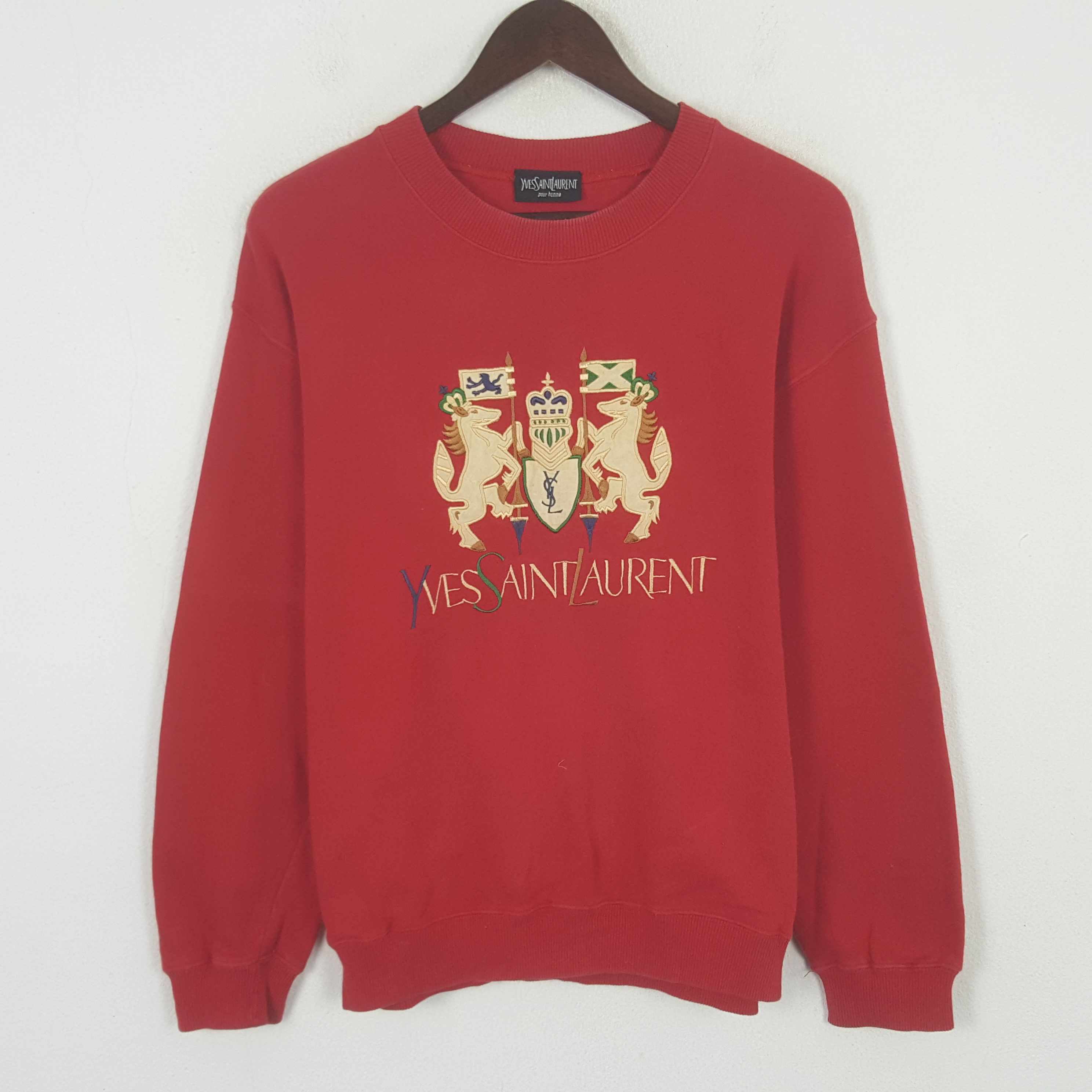 Vintage Yves Saint Laurent Embroidery Logo Sweatshirt