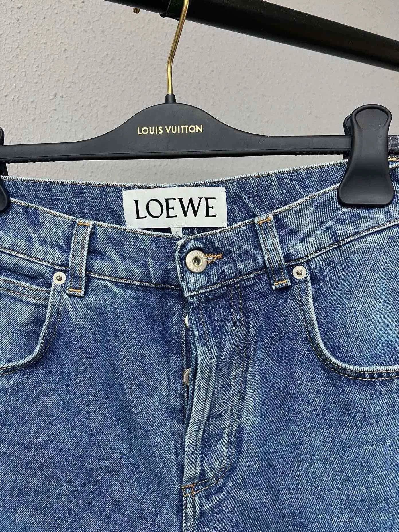 Loewe Loewe Blue Jeans with Leather Logo Size US 34 / EU 50 - 3 Thumbnail