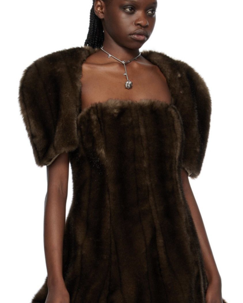 FIDAN NOVRUZOVA FIDAN NOVRUZOVA Brown Cropped Faux-Fur Cardigan Size M / US 6-8 / IT 42-44 - 1 Thumbnail