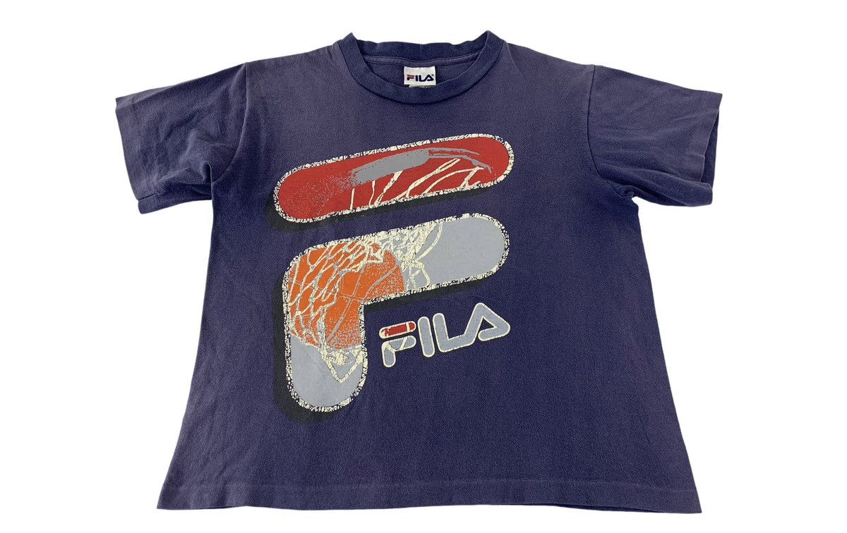 Fila 90s Fila Big F Basketball Logo Crewneck Printed Tee Size US M / EU 48-50 / 2 - 1 Thumbnail