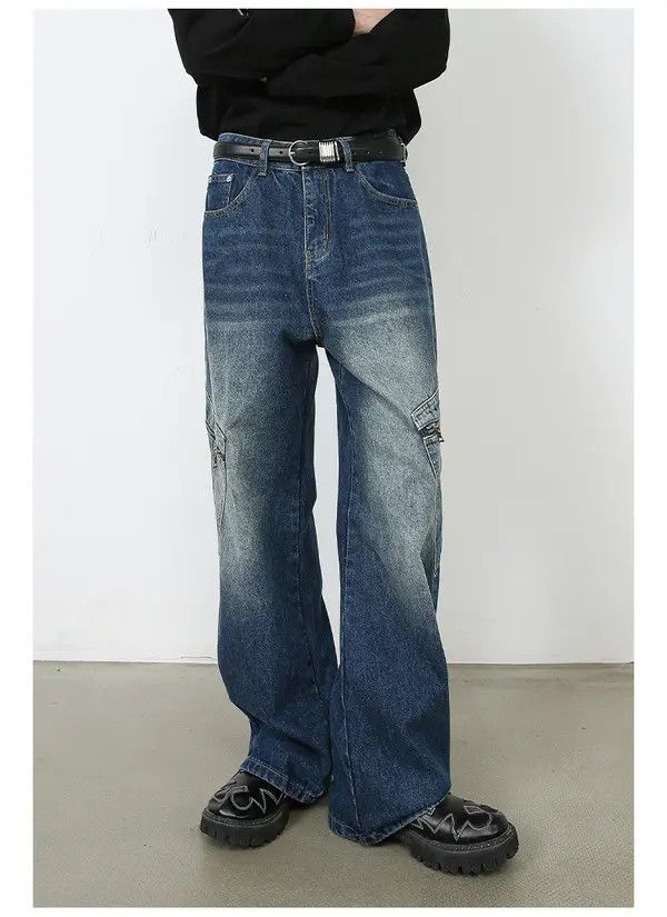 Japanese Brand Mayumi x Shii Distressed loose straight pocket cargo jeans Size US 32 / EU 48 - 2 Thumbnail