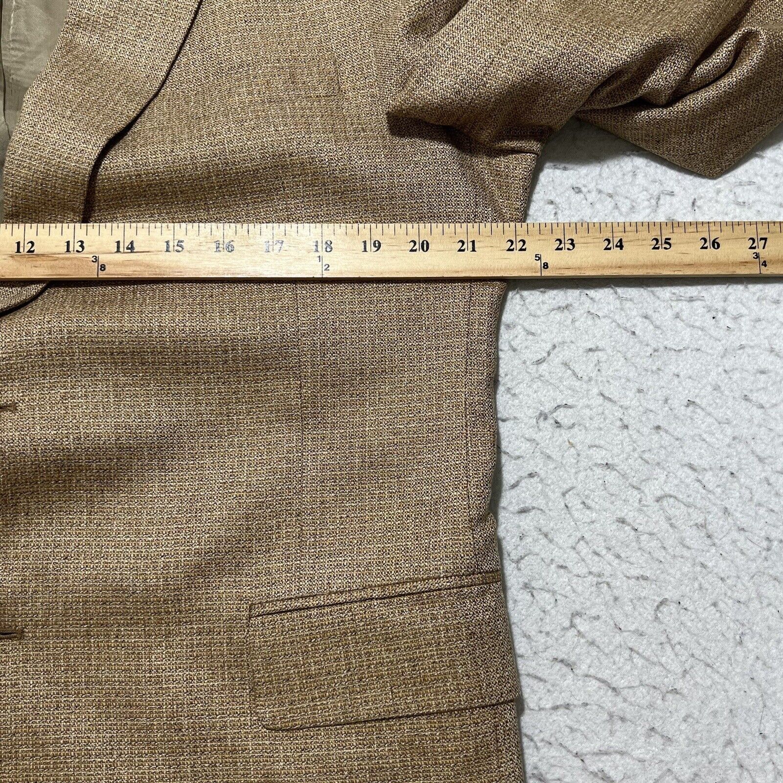 Jos. A. Bank Jos. A. Bank Silk Suit Jacket Light Tan Brown Sport Coat Size 44R - 10 Thumbnail