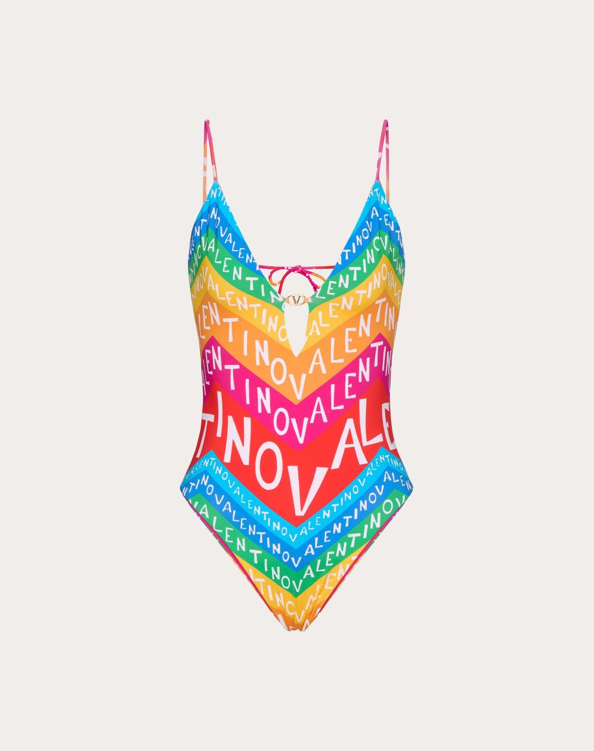 Valentino o1s1wg110525 Chevron Lycra24 On Piece Swimsuit in Multicolor Size S / US 4 / IT 40 - 1 Thumbnail