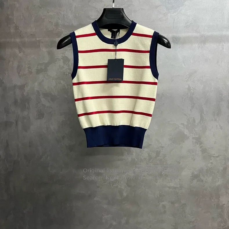 Louis Vuitton Louis Vuitton Off-white striped sleeveless sweater Size XS / US 0-2 / IT 36-38 - 1 Thumbnail