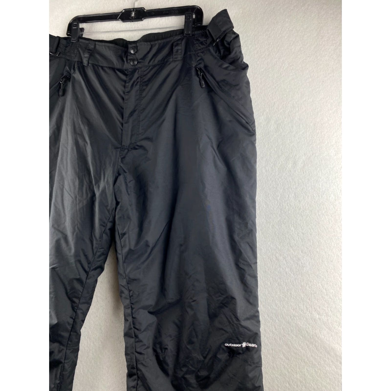 Vintage Outdoor Gear Snow Pants Mens 2XL Black Zip Pockets Adjustable Waist 42 x 32 Snowboarding Skiing Regular Mens Size US 39 - 7 Thumbnail