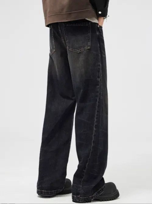 Japanese Brand American trendy high street men's straight washed jeans Size US 32 / EU 48 - 2 Thumbnail