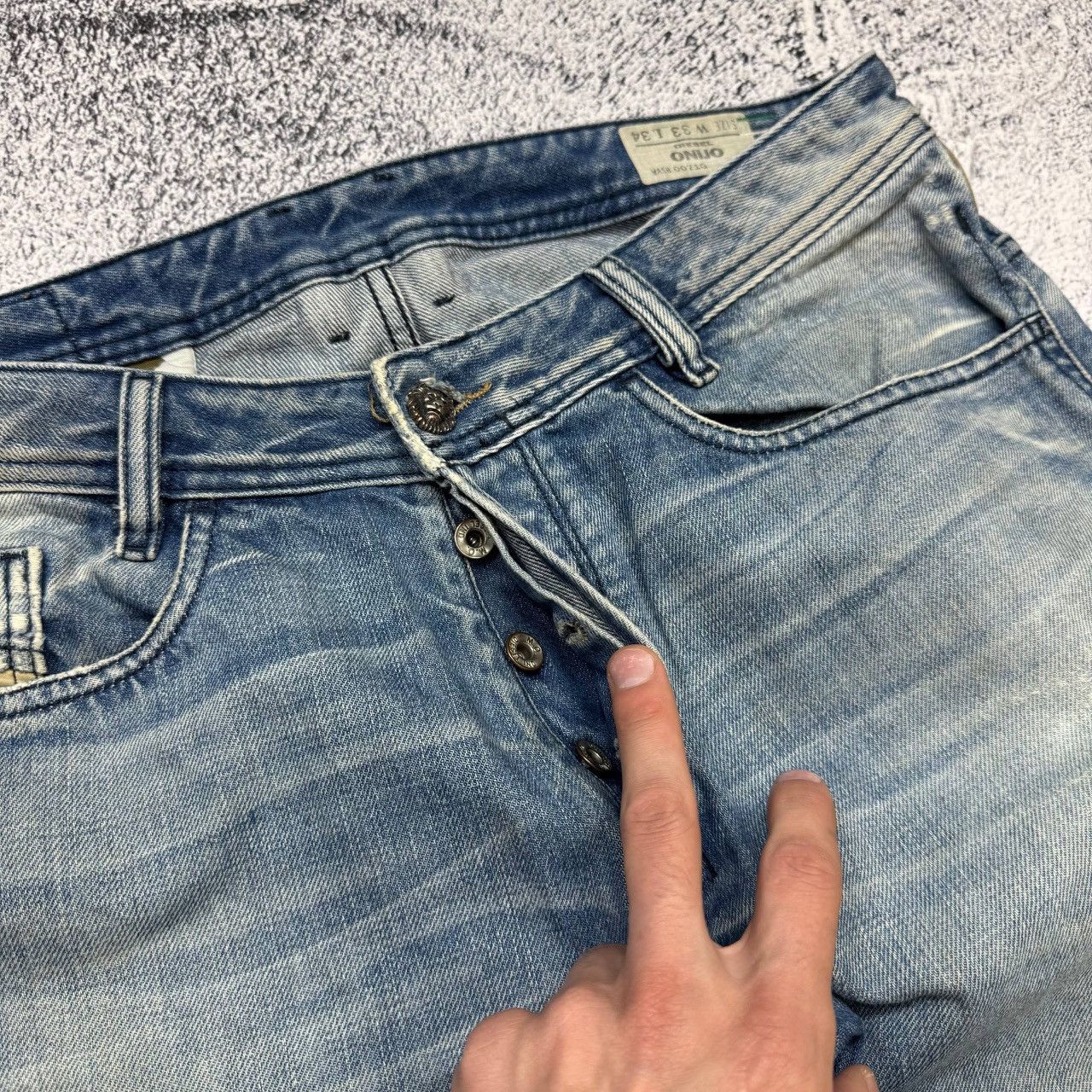 Diesel Diesel Industry Baggy Faded Big Logo Denim Jeans Mens 33 Size US 33 - 3 Thumbnail