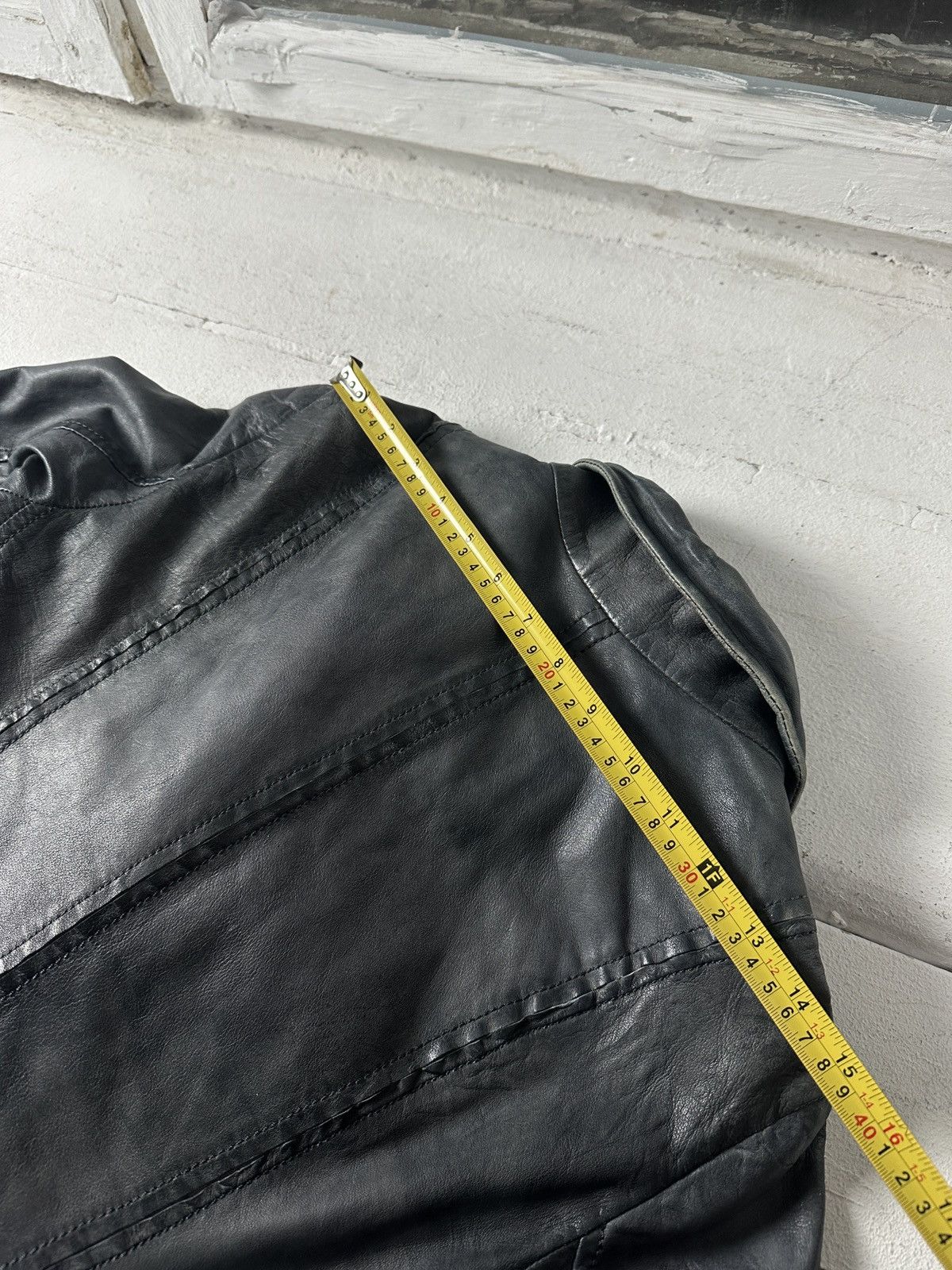 Other 🚨Y2K RICK OWENS TYPE DIRTY SLIM FIT ZIP LEATHER JACKET Size M / US 6-8 / IT 42-44 - 14 Thumbnail
