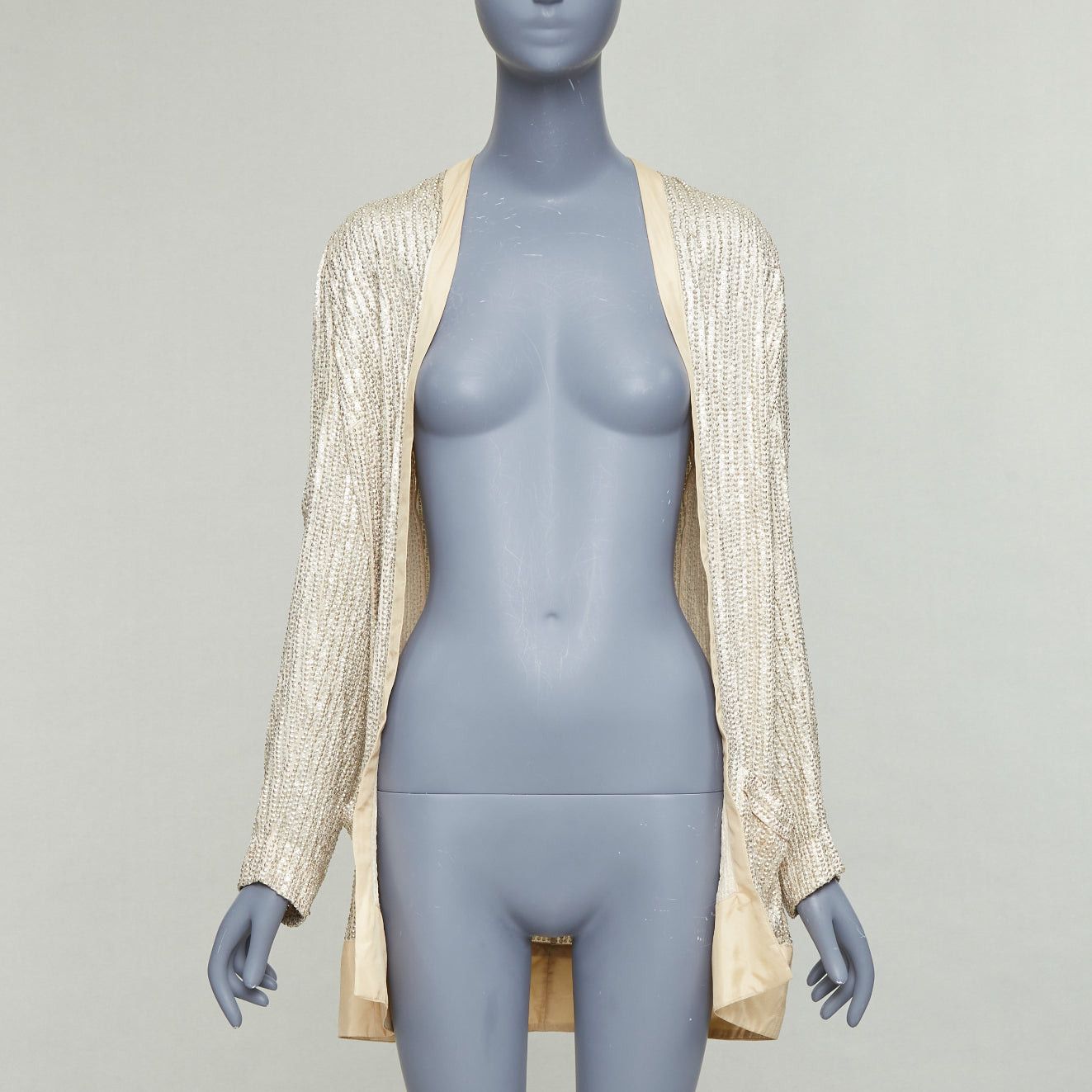 Balenciaga BALENCIAGA 2006 cream flat bead sequin embellished jacket FR38 M Size M / US 6-8 / IT 42-44 - 1 Thumbnail