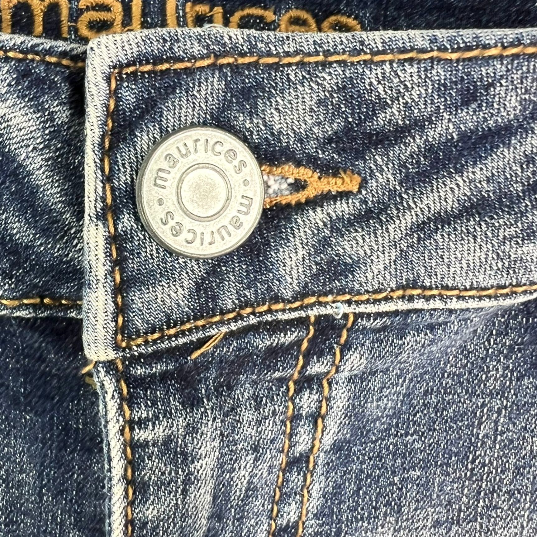 Vintage Maurice's Distressed Skinny Jeans Womens Size M 32X29 Blue Denim 5-Pocket Regular Rise Mid Size 32" / US 10 / IT 46 - 5 Thumbnail