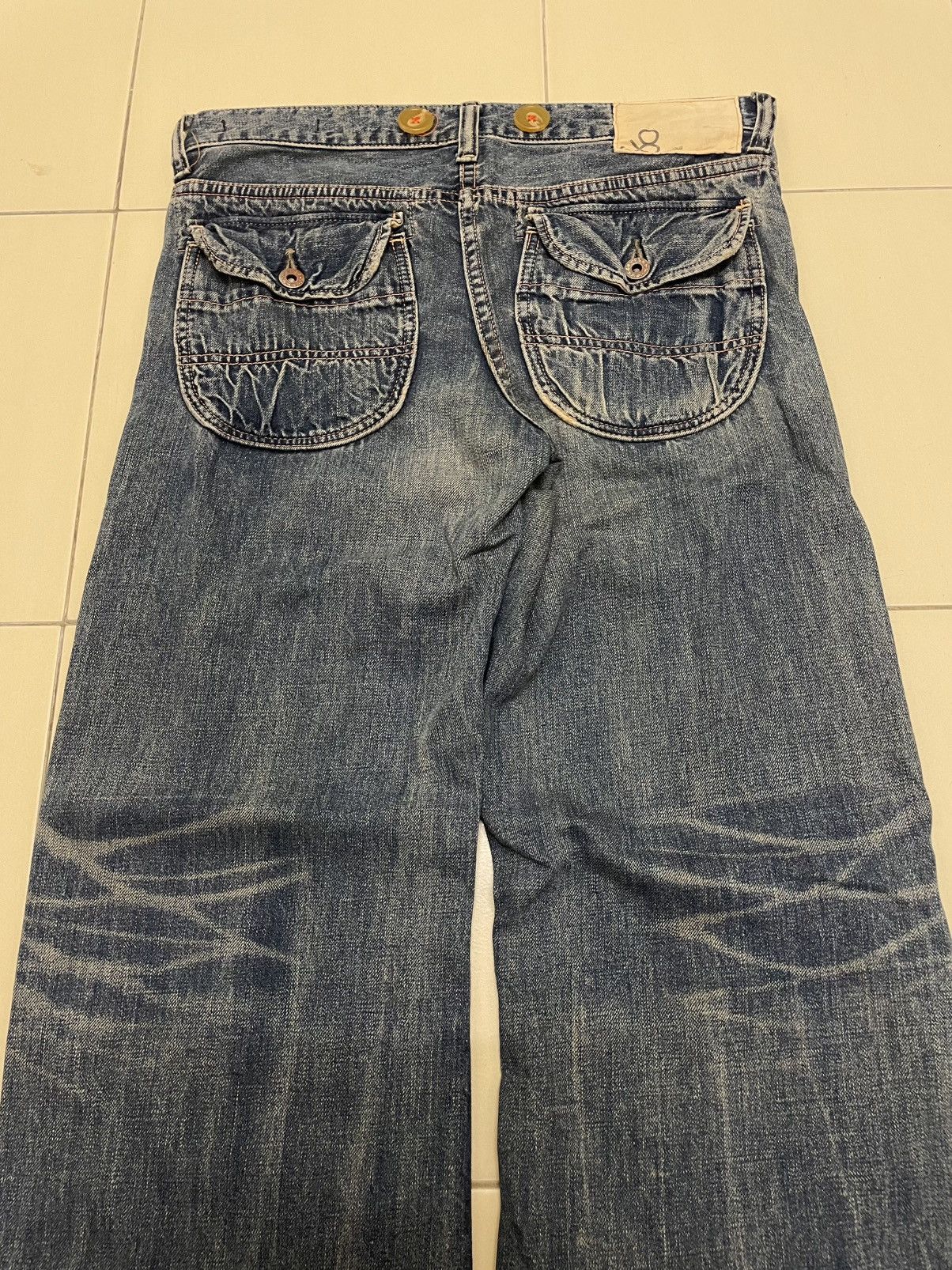 Johnbull × Vintage Johnbull Selvedge Fatigue Jeans Size 32" / US 10 / IT 46 - 6 Thumbnail