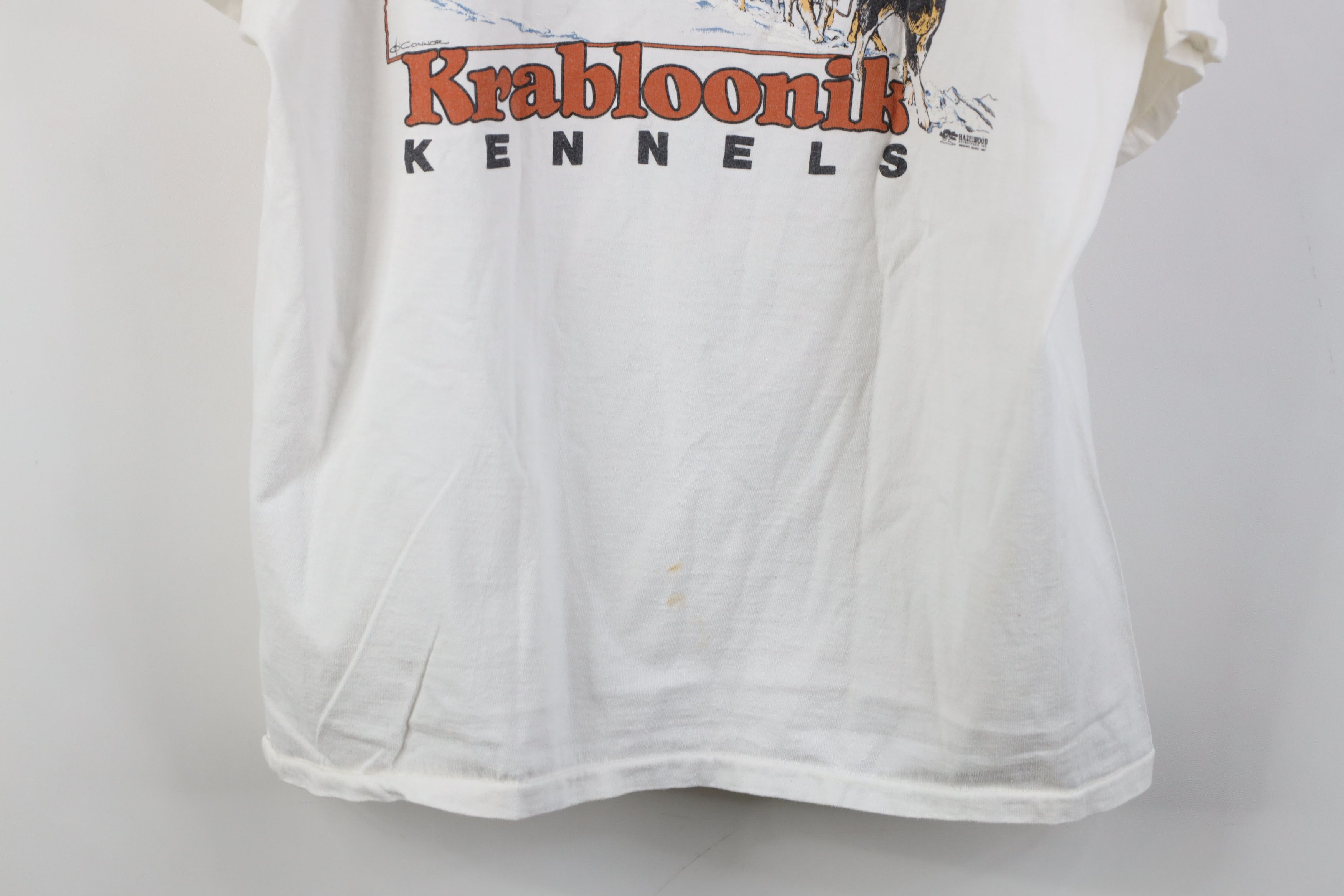 Vintage Vintage 90s Kennels Dog Sledding Race T-Shirt White USA Size US L / EU 52-54 / 3 - 15 Thumbnail