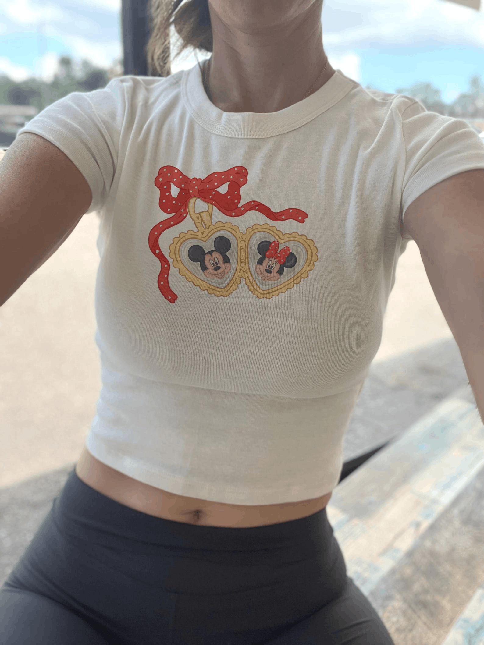 Other Red Minnie Locket Baby Tee – Crop Top Y2K Graphic Tee Size XL / US 12-14 / IT 48-50 - 1 Thumbnail
