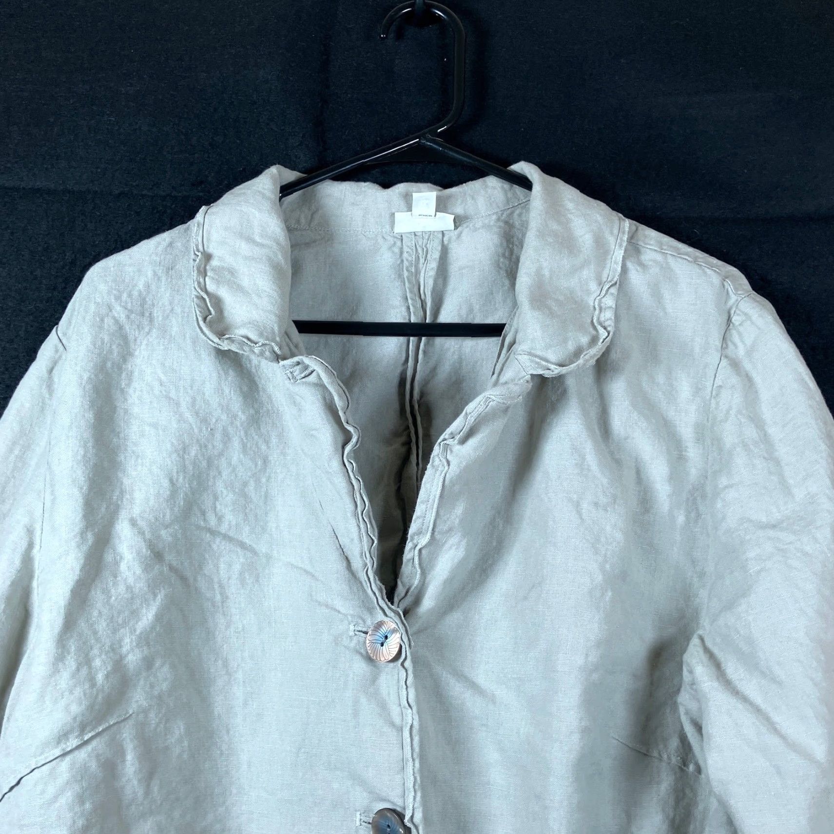 Vintage VINTAGE J Jill Womens Jacket Beige Blazer Button Down Long Sleeve Collared 100% Linen XL Size XL / US 12-14 / IT 48-50 - 2 Thumbnail