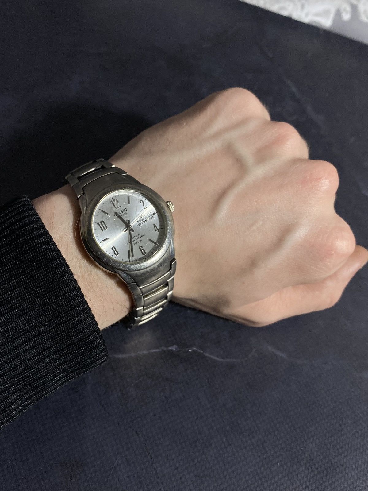 Casio Casio Titanium Silver Dial Watch Steel Japanese Brand Size ONE SIZE - 1 Thumbnail