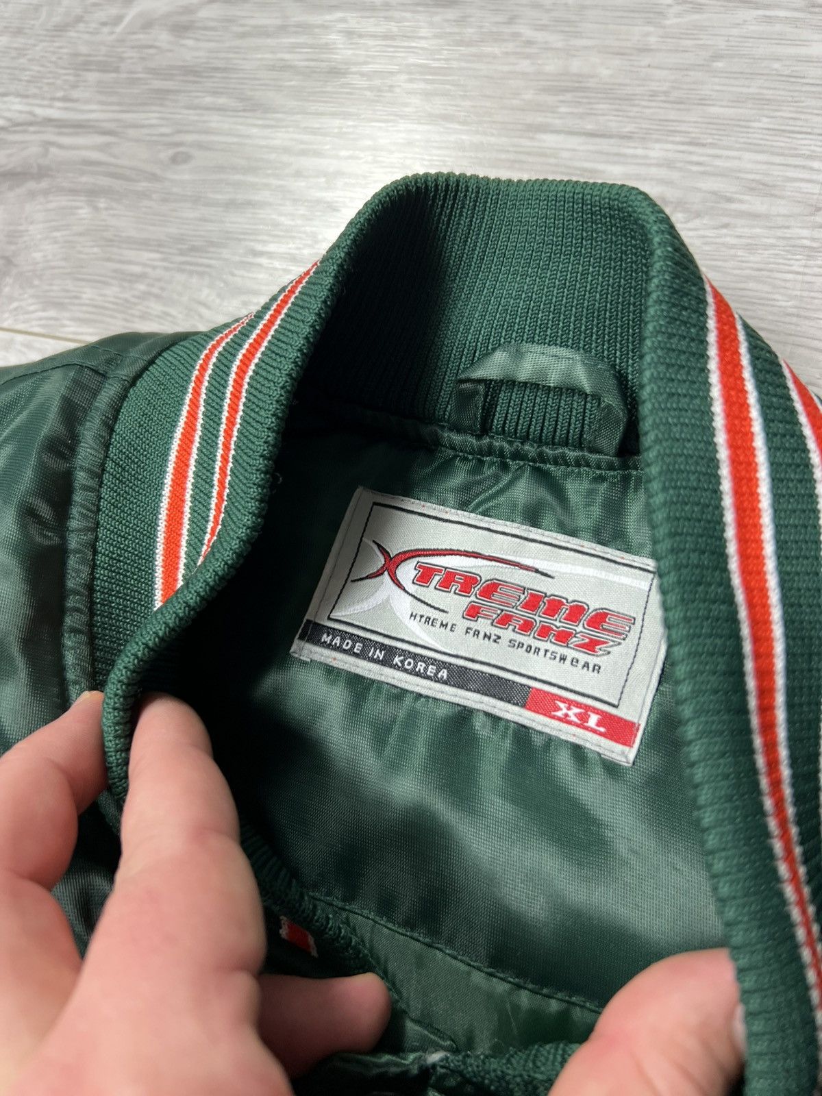Starter Vintage 90s NCAA Miami Hurricanes Satin Snap Bomber Jacket Size US XL / EU 56 / 4 - 9 Thumbnail