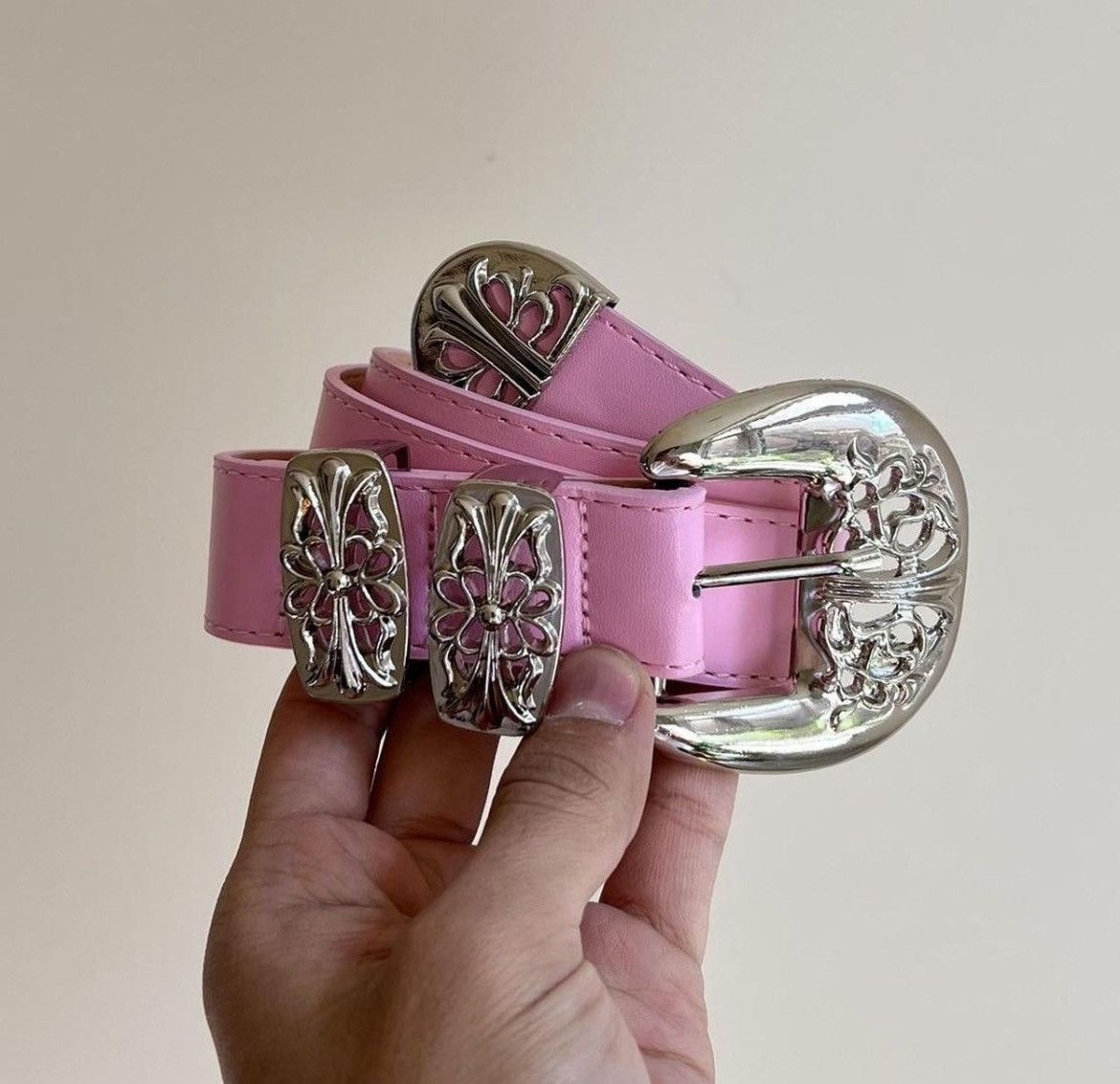 Cowboy Equipment × Vintage vintage buckle pink american western design belt Size ONE SIZE - 6 Thumbnail