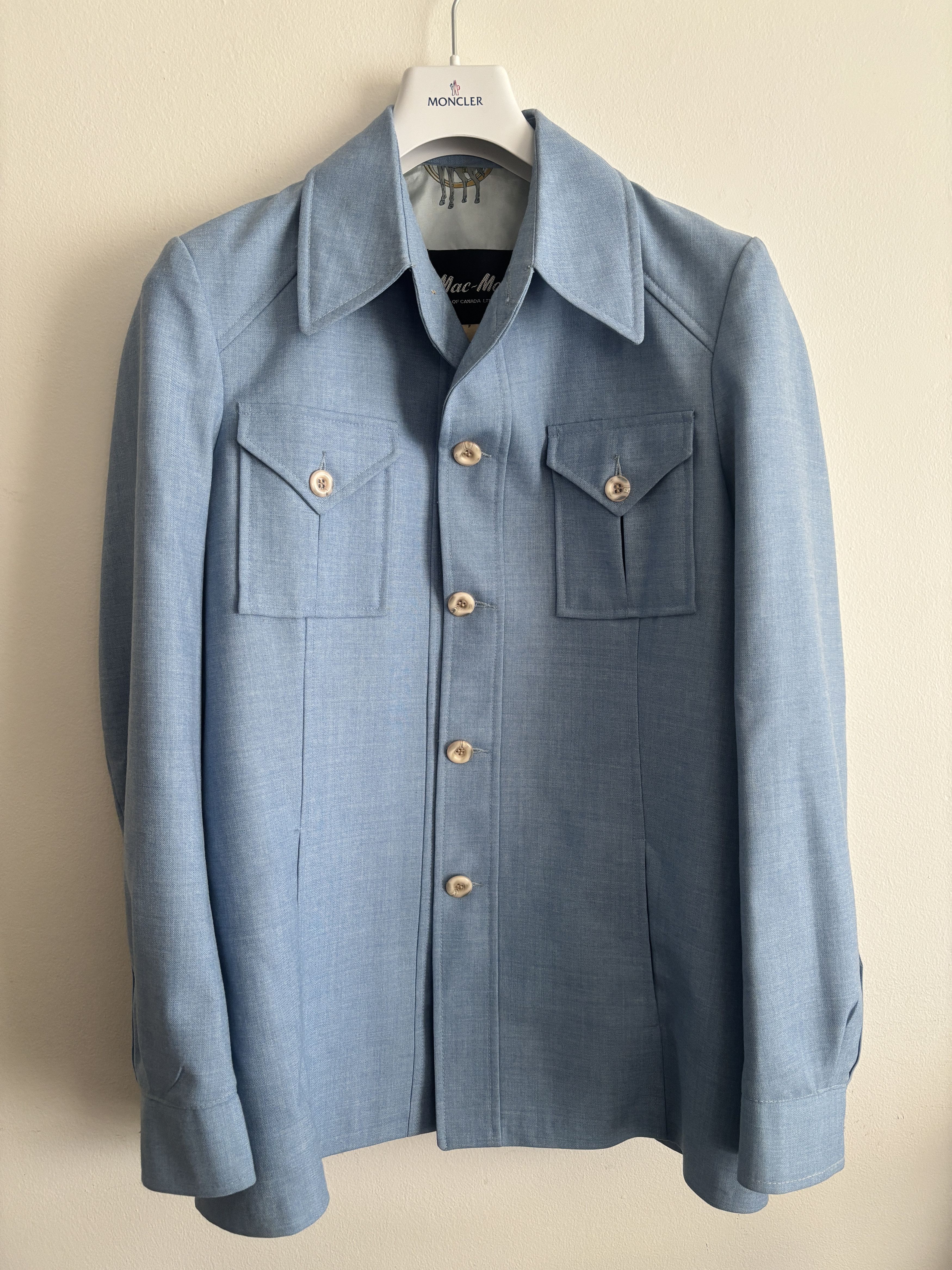 Vintage Mac-Mor Sky Blue Leisure Shirt Jacket/ Overshirt-40/ Medium Size US M / EU 48-50 / 2 - 1 Thumbnail