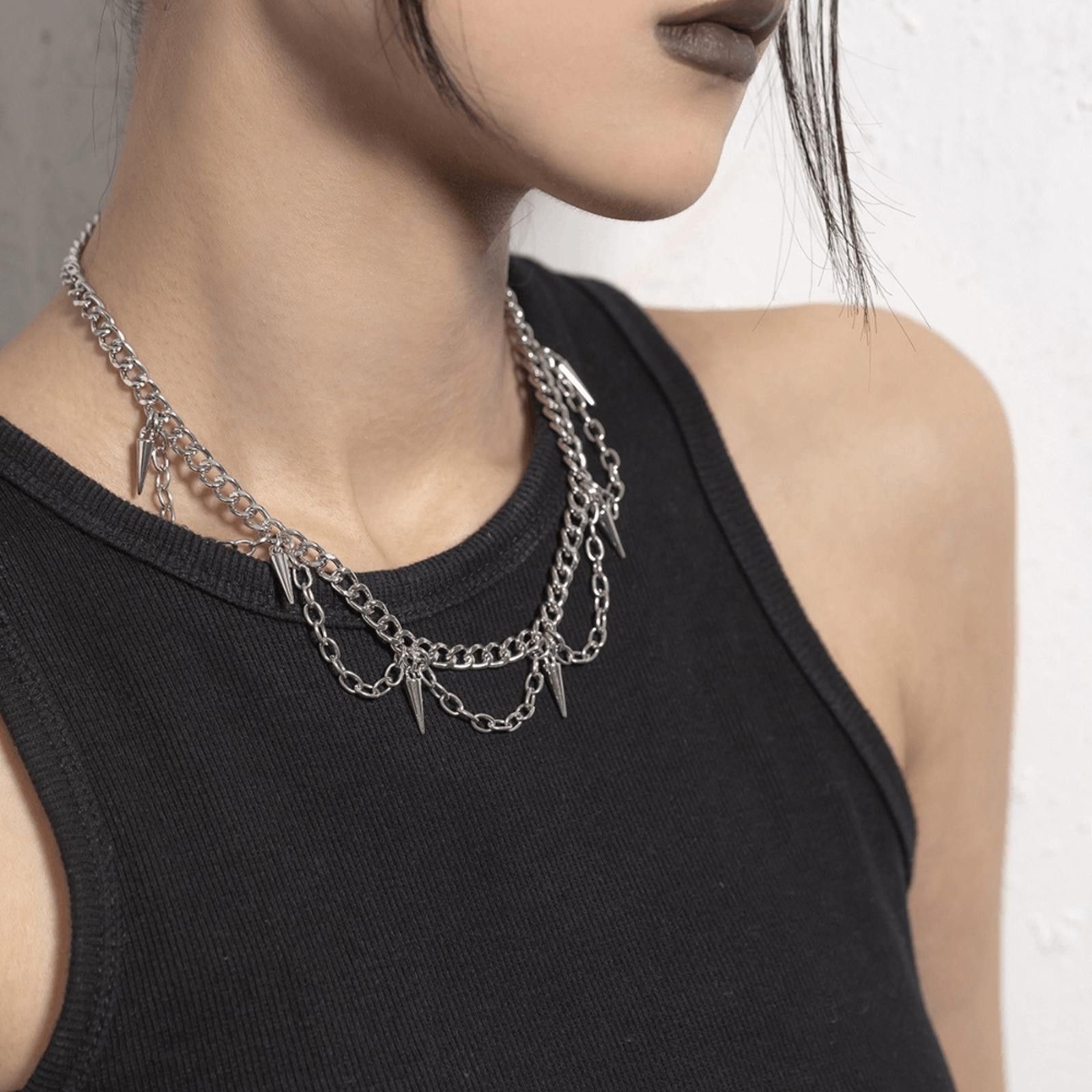 Jewelry Layered Punk Rivet Necklace Size ONE SIZE - 2 Thumbnail