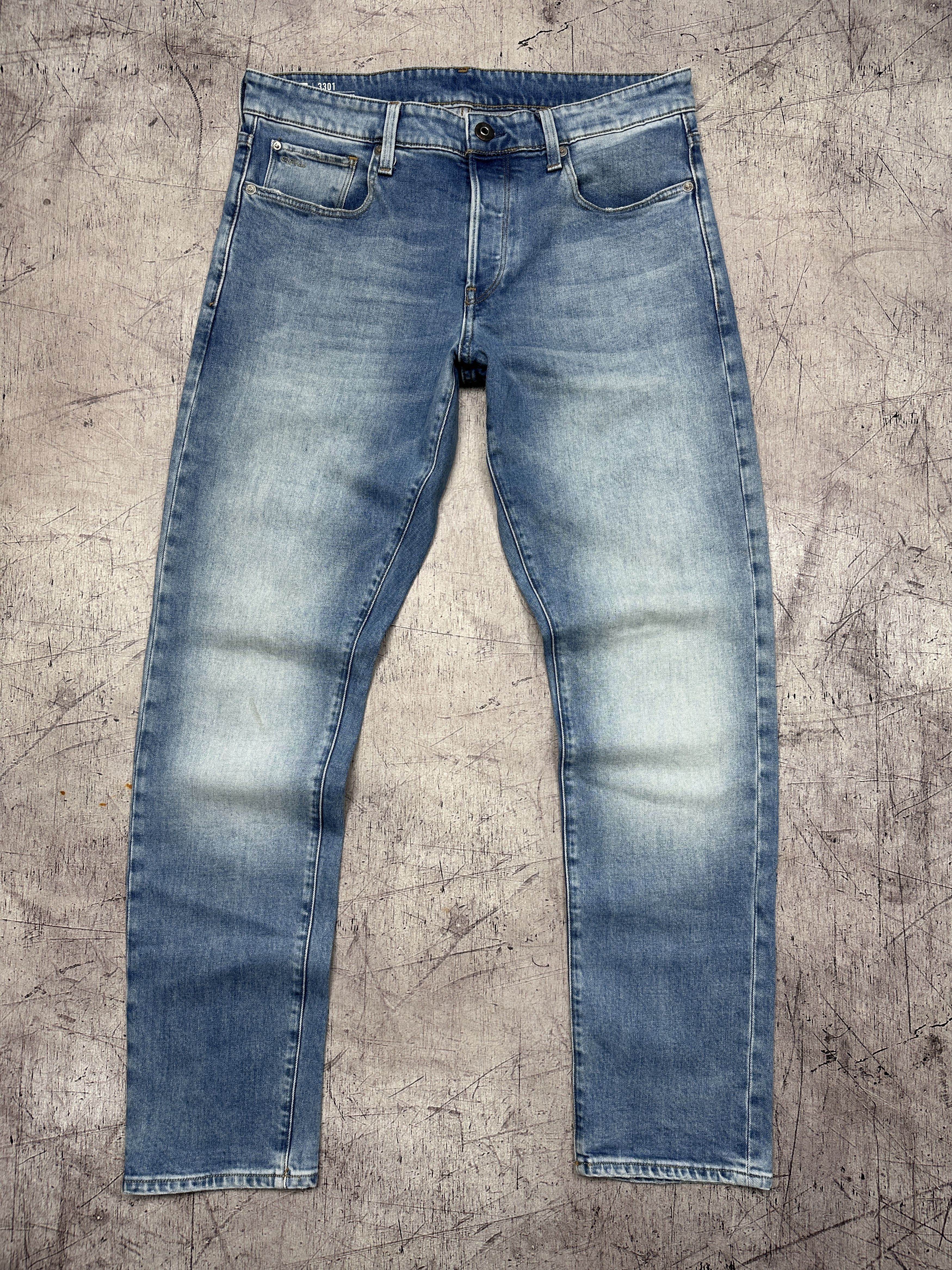 G-Star G Star Raw 3301 Straight Tapered Mens Denim Pants Jeans Size US 31 - 1 Thumbnail
