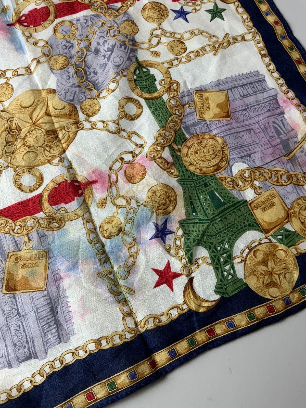 Celine Vintage Celine Paris Monogram Fade Bandana Handkercheif Size ONE SIZE - 12 Thumbnail