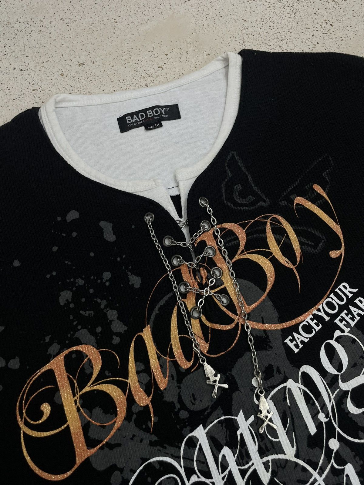 Affliction × If Six Was Nine × Le Grande Bleu (L.G.B.) Y2k Bad Boy Face Your Fear Poem Skull Chain Size US M / EU 48-50 / 2 - 10 Thumbnail