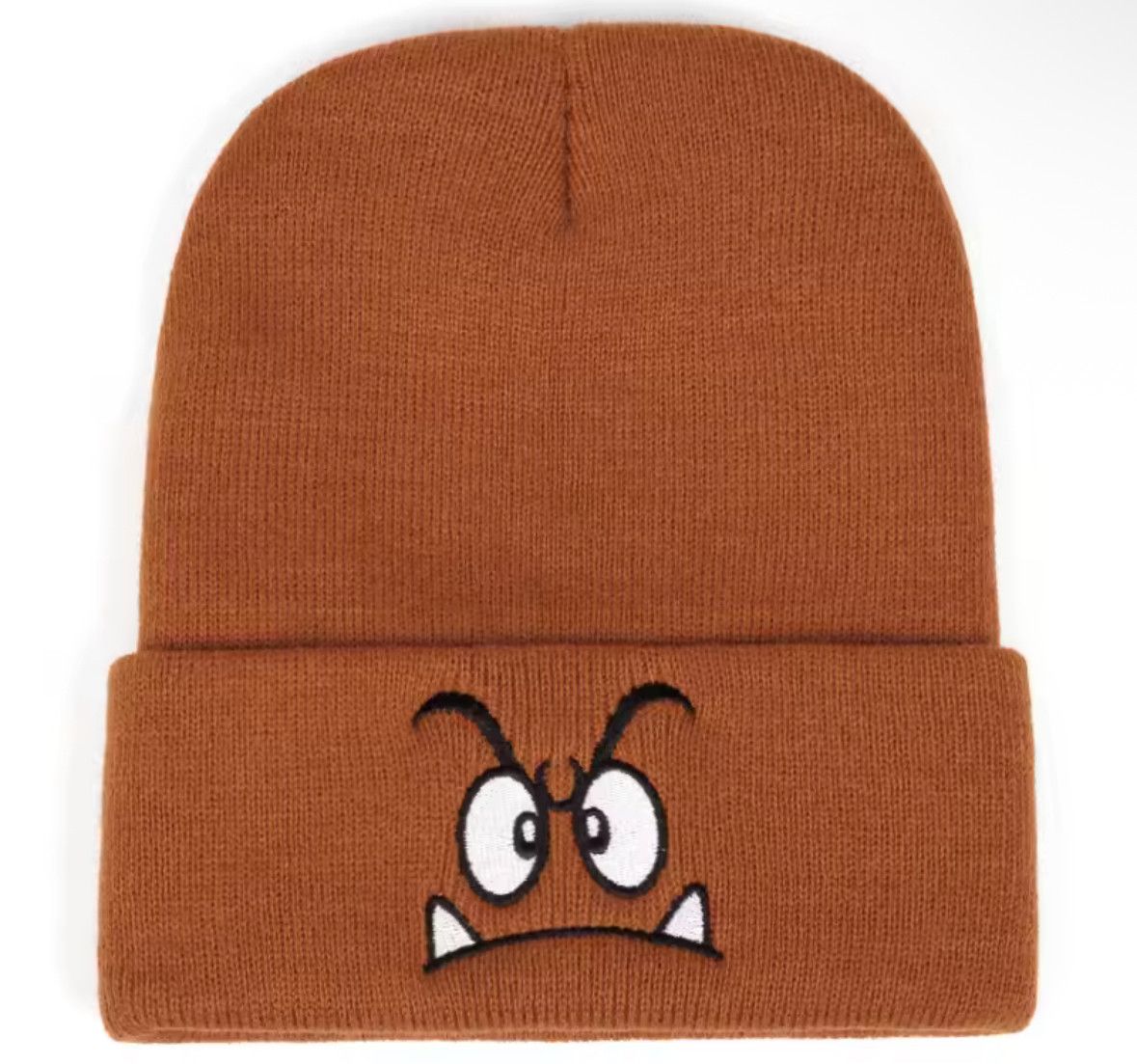 Other Trendy Mario Mushroom Angry Face Knit Beanie Hat Skullies Size ONE SIZE - 3 Thumbnail