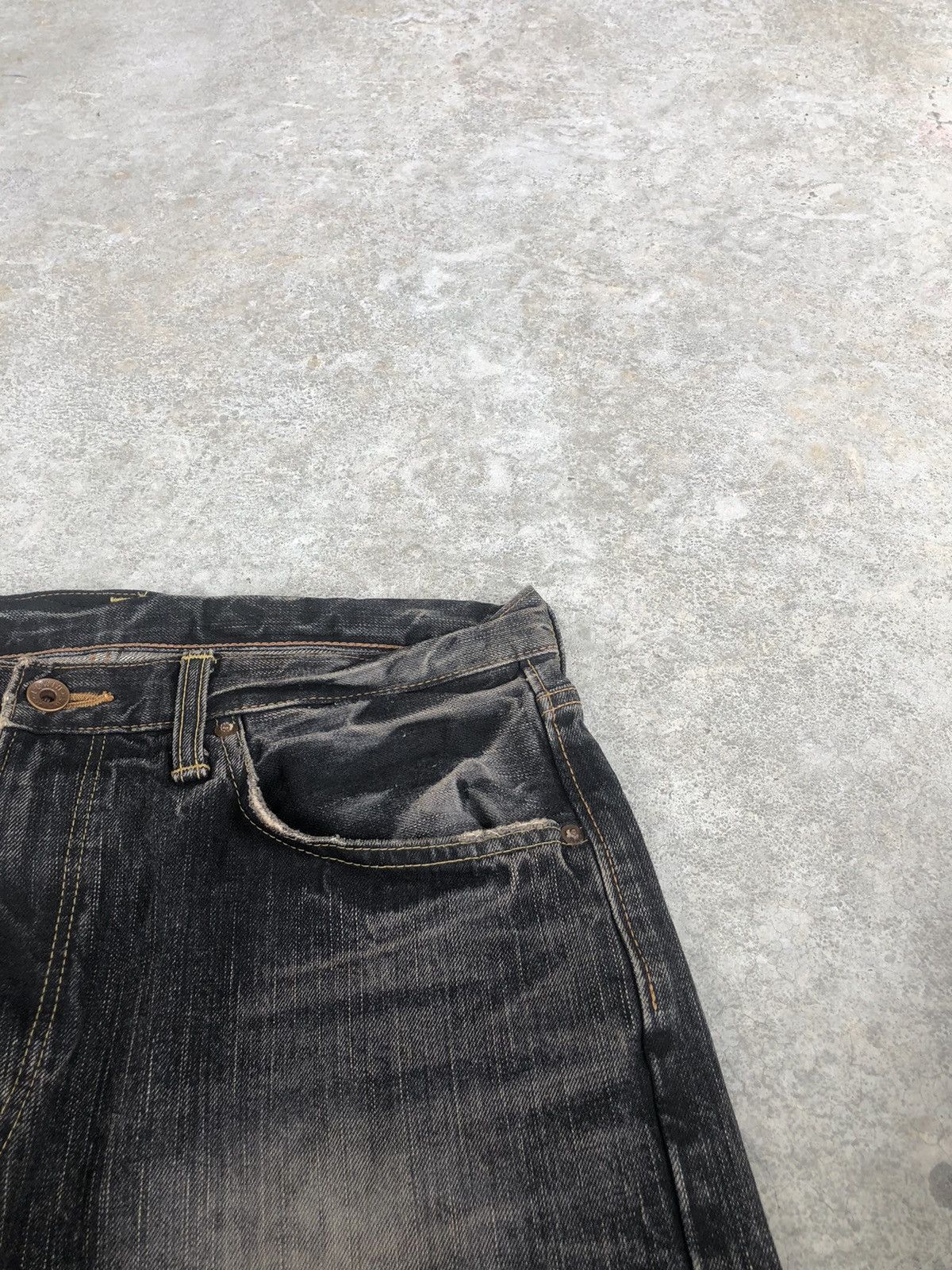 Edwin Japanese Edwin 505ZX Selvedge Denim Distressed Jeans Mudwash Size US 32 / EU 48 - 16 Thumbnail