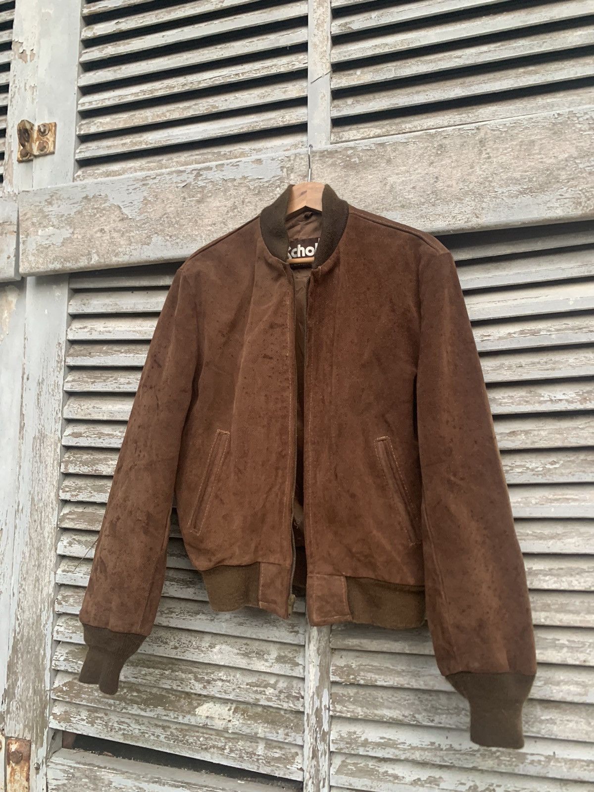 Schott Vintage Schott Suede Leather Brown Bomber Jacket Made In USA Size US M / EU 48-50 / 2 - 7 Thumbnail