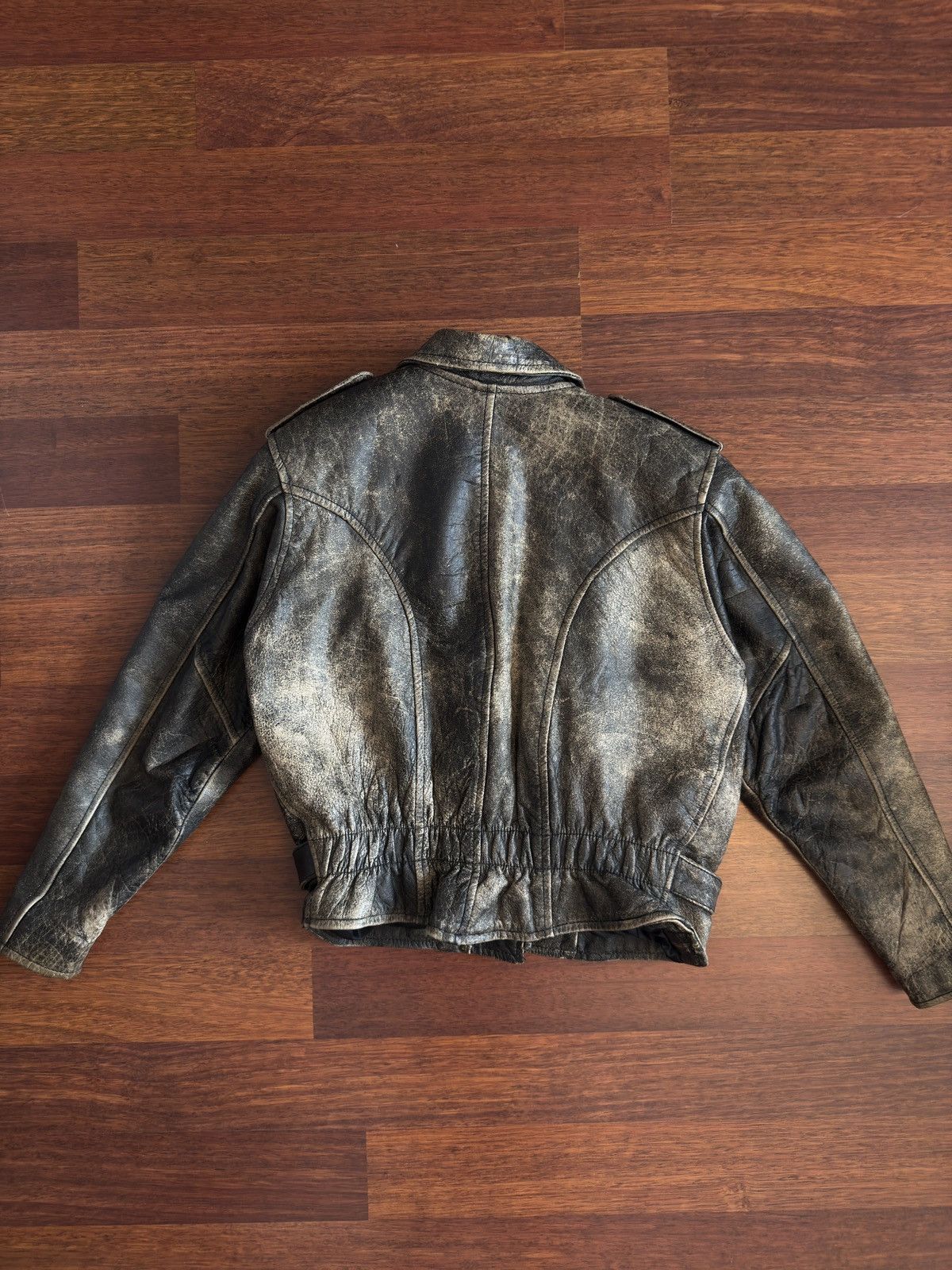 Other Vintage Distressed Heavy Leather Biker Jacket Size US S / EU 44-46 / 1 - 3 Thumbnail