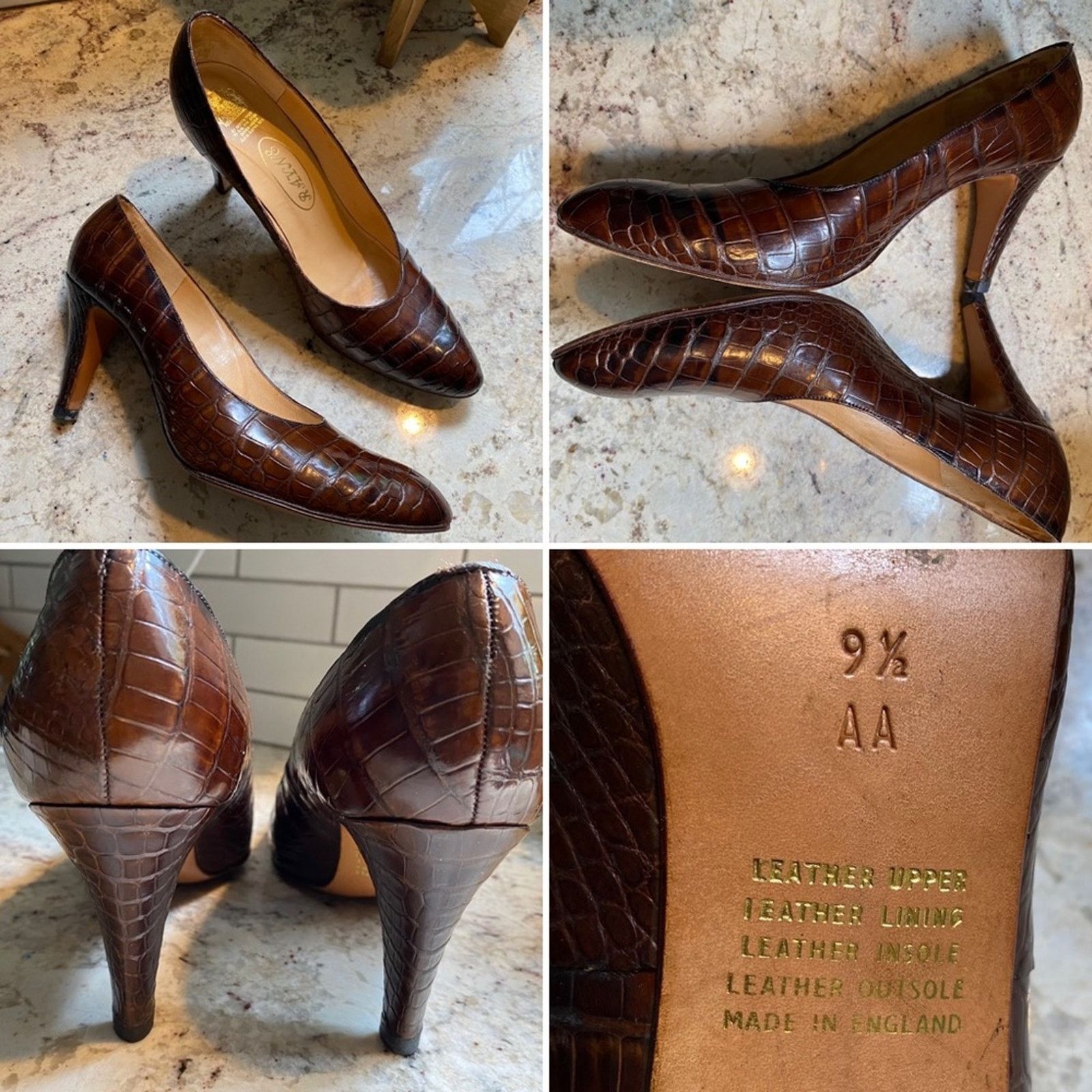 Other Rayne London $540 EVITA Croc Heels sz 9.5 AA EUC Size US 9.5 / IT 39.5 - 1 Thumbnail