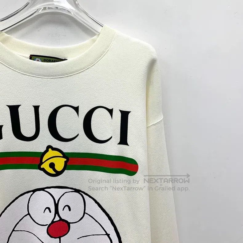 Gucci Gucci Beige robot cat letter printed cotton round-neck lon Size S / US 4 / IT 40 - 3 Thumbnail