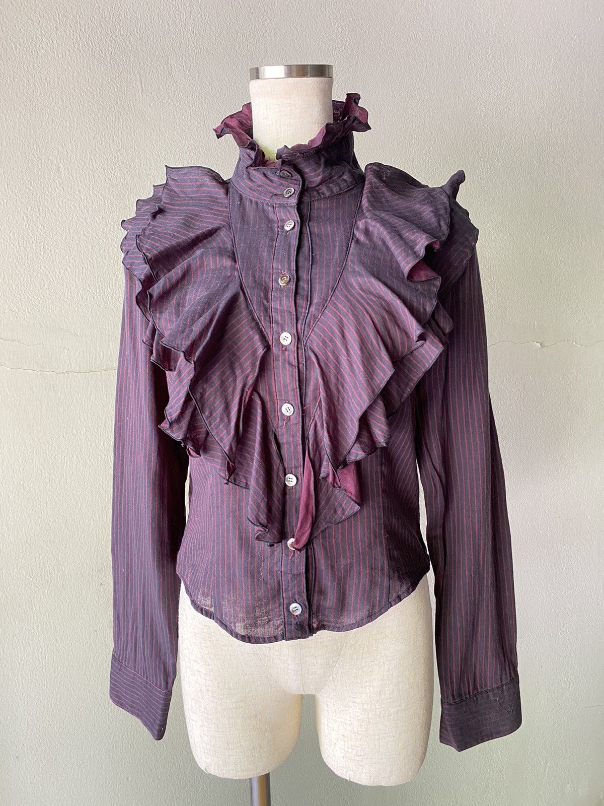 If Six Was Nine × Japanese Brand × Seditionaries BPN Black Peace Now punk ruffle shirt Size M / US 6-8 / IT 42-44 - 10 Thumbnail