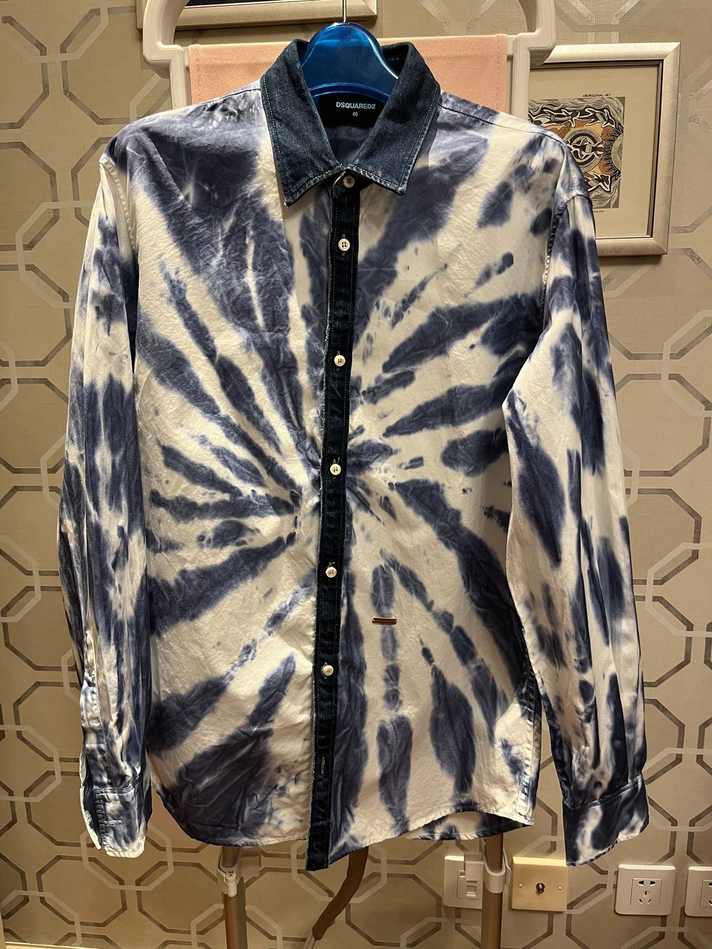 Dsquared2 Dsquared2 Blue Tie-Dye Shirt Size US S / EU 44-46 / 1 - 2 Thumbnail