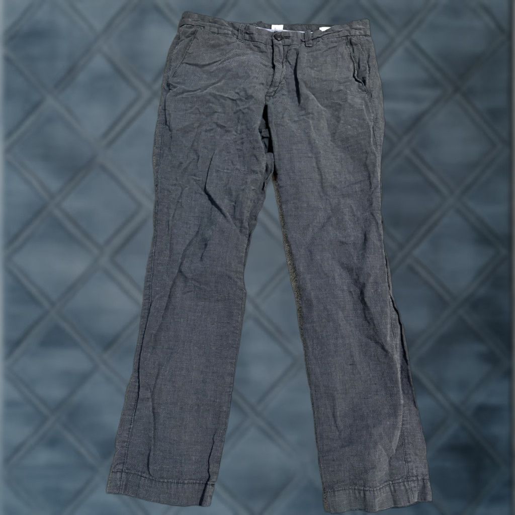 Gap Gap Slim Chino Pants 31x30 Gray Solid Casual Mens Size US 31 - 1 Thumbnail