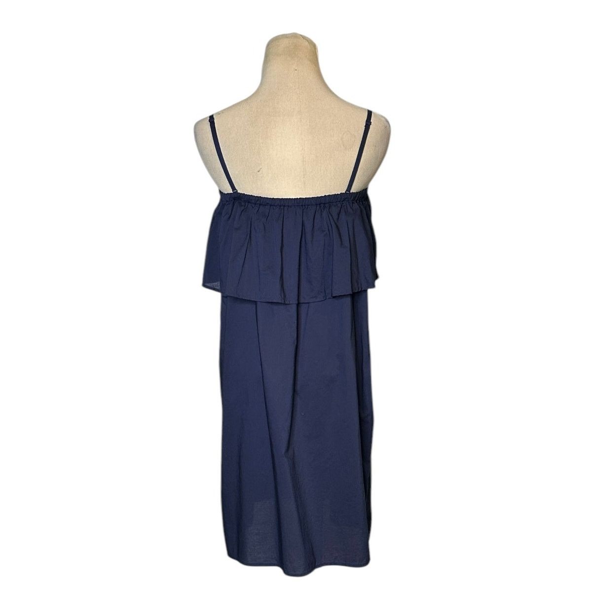 Uniqlo Uniqlo navy blue ruffled neck mini dress size Small Size S / US 4 / IT 40 - 2 Thumbnail