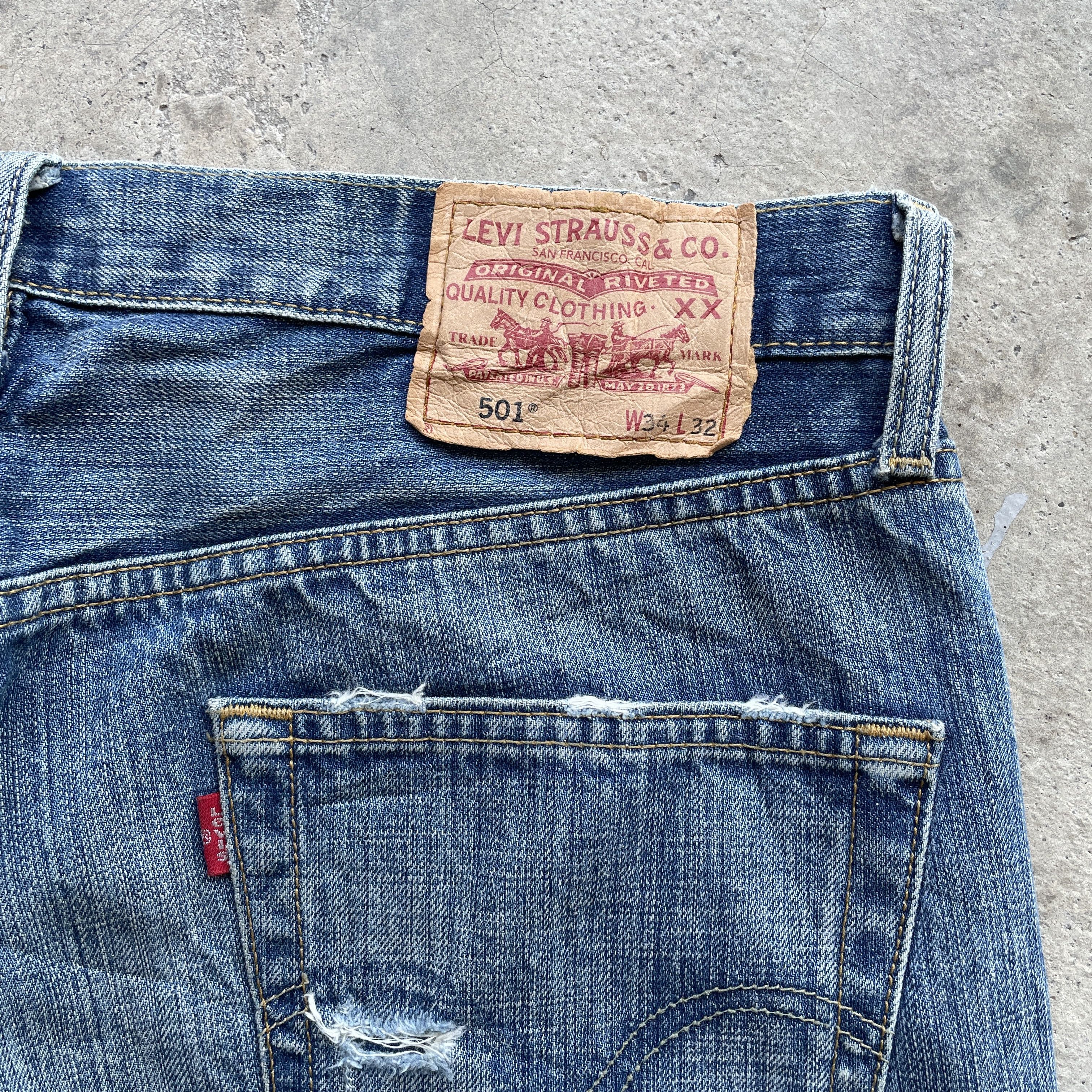 Levi's W34 Vintage Levi’s 501 Faded Jeans Distressed Denim Pants Size US 34 / EU 50 - 9 Thumbnail