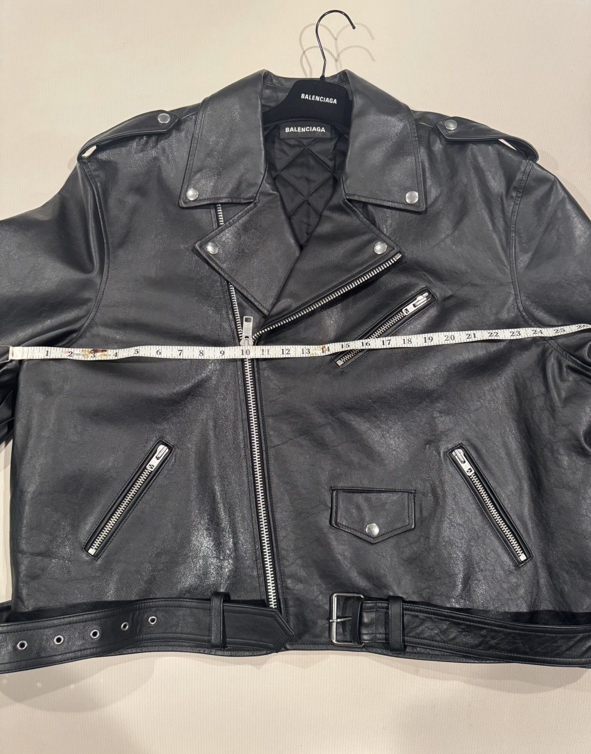 Balenciaga BALENCIAGA FW19 BLACK CAMPAIGN LOGO BIKER LEATHERJACKET Size US L / EU 52-54 / 3 - 10 Thumbnail