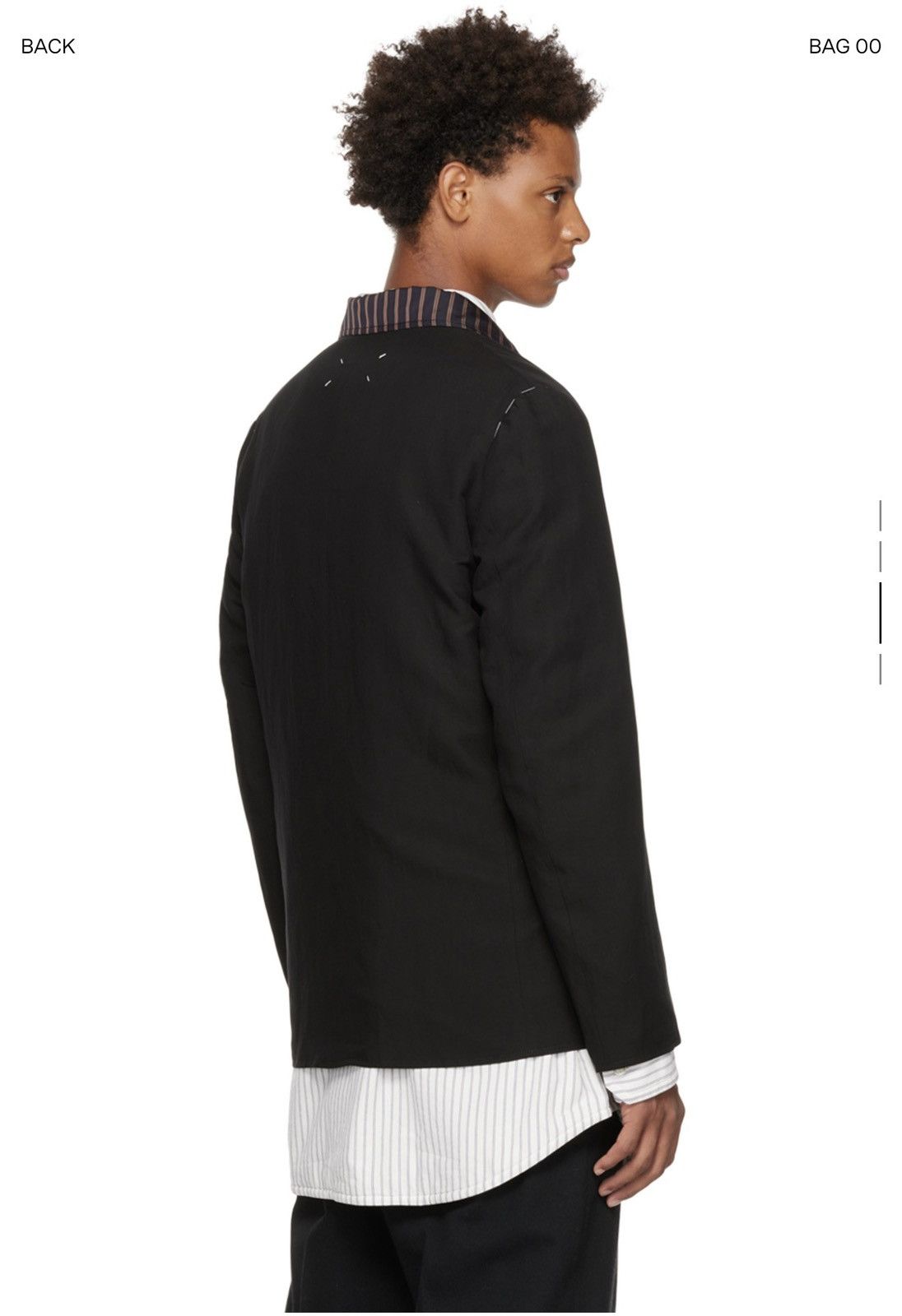 Maison Margiela Maison Margiela Black Double-Breasted Tailored Blazer Size 50R - 7 Thumbnail