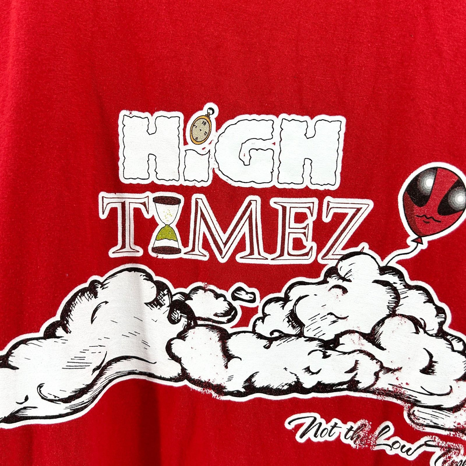 Vintage Y2K High Timez Red Graphic Cannabis Culture T-Shirt Size US M / EU 48-50 / 2 - 2 Thumbnail