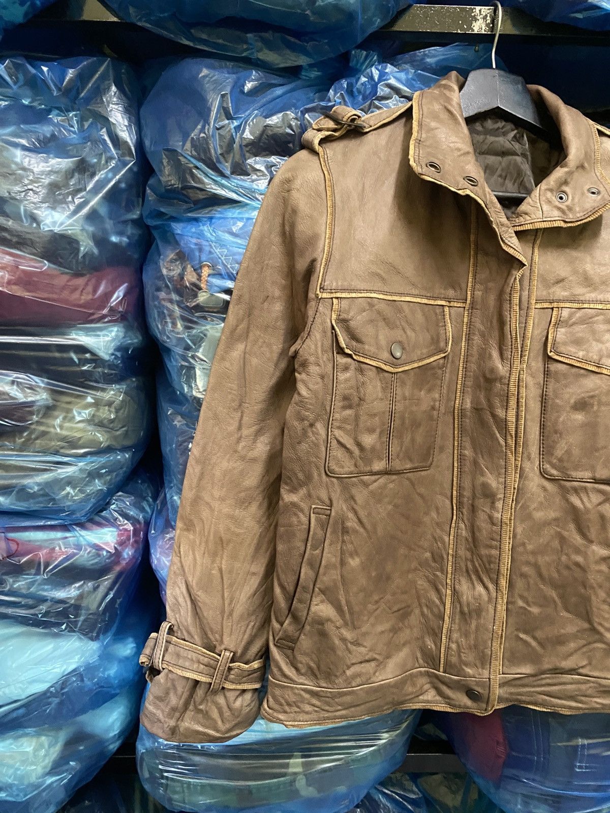 Other Fruitcake Brown Vintage Pigskin Leather Jacket Epaulettes Size US XS / EU 42 / 0 - 5 Thumbnail