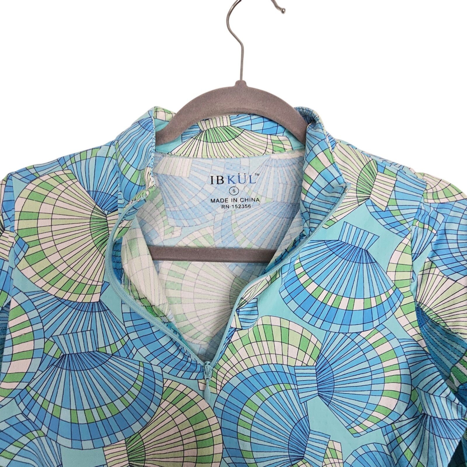 Ibex Ibkul Womens Golf Shirt Geometric S Stretch Athletic Active Size S / US 4 / IT 40 - 2 Thumbnail