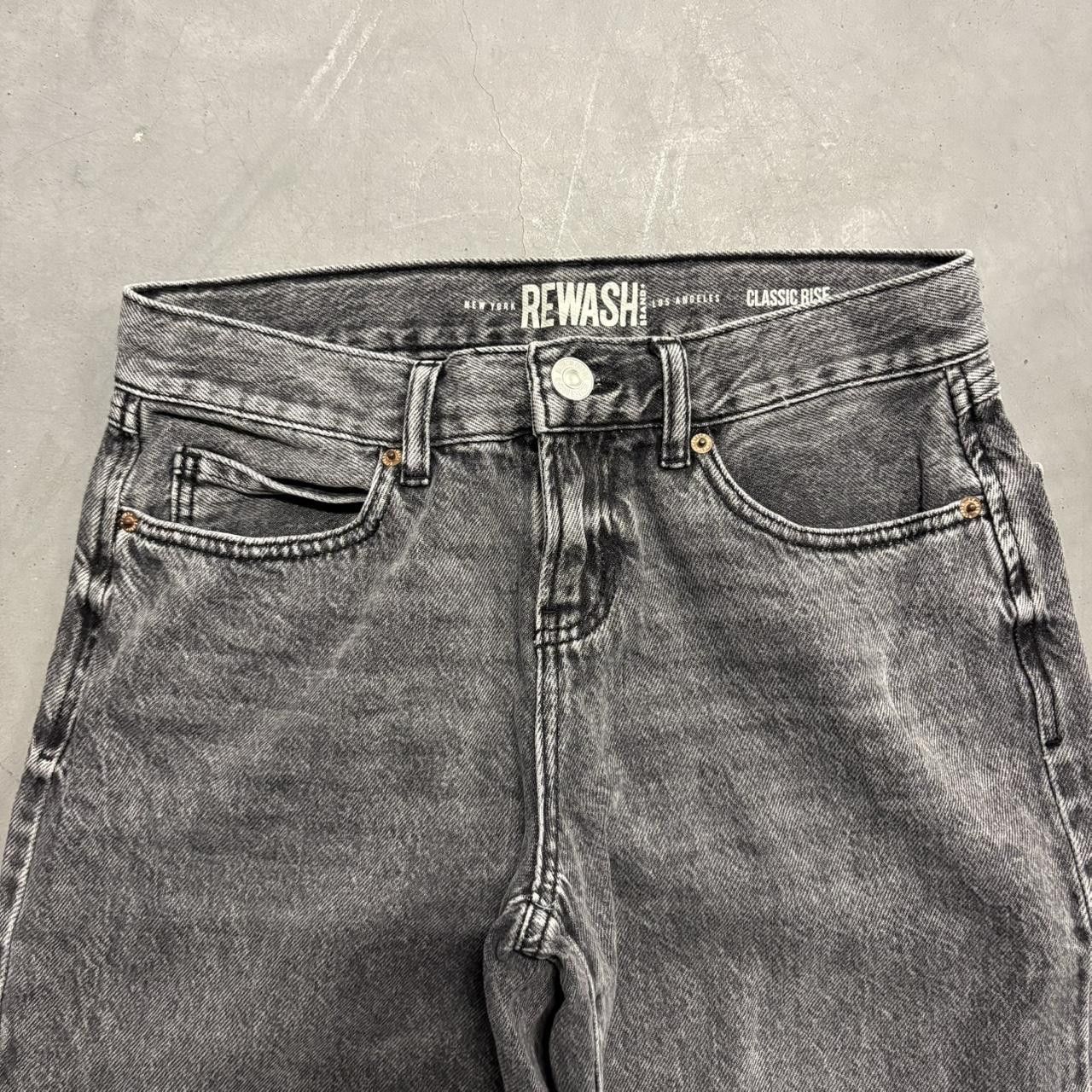 Japanese Brand × Vintage Crazy Vintage Y2K/2000s Super Baggy WideLeg Black Denim Jeans! Size 25" / US 0 / IT 36 - 2 Thumbnail