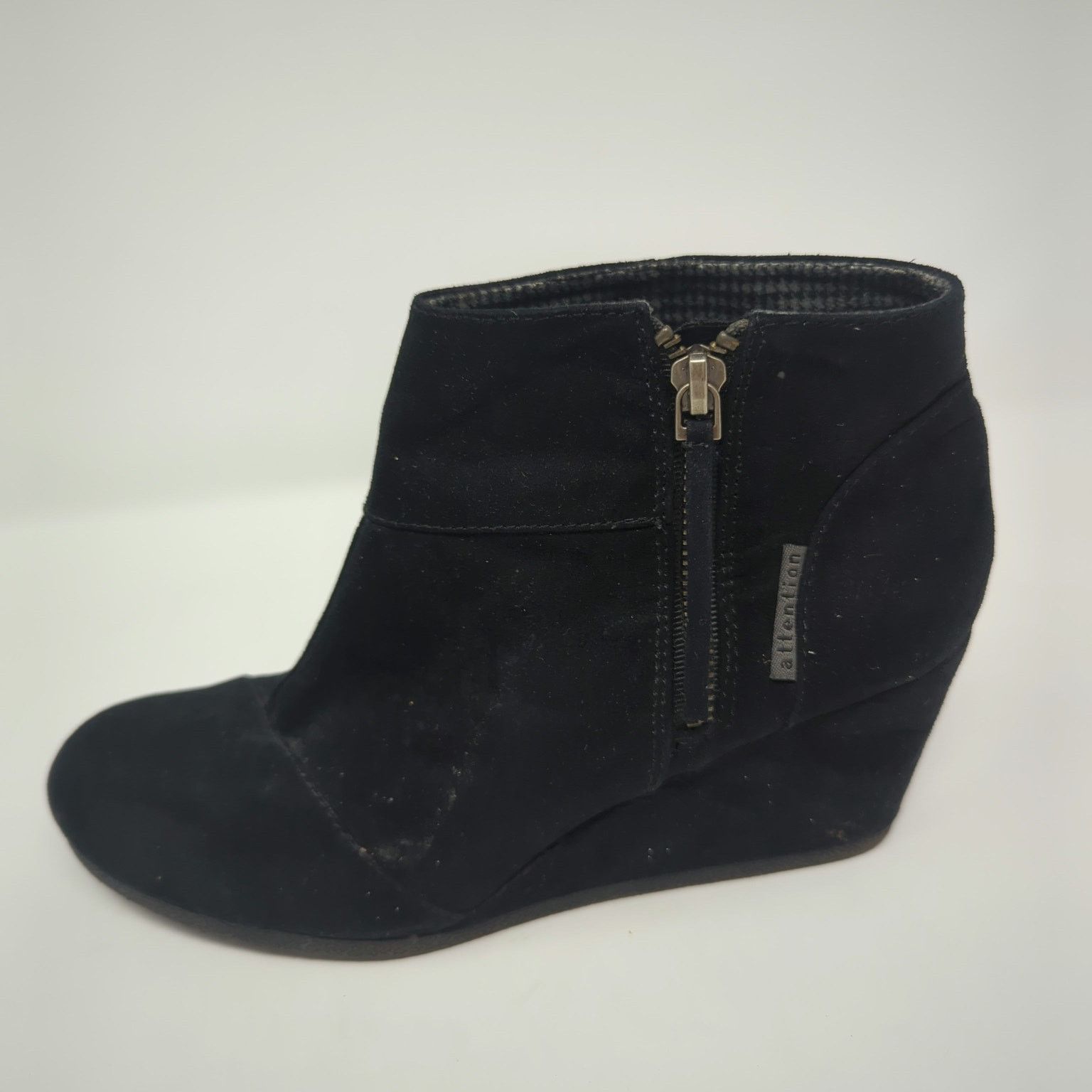 Other Attention Emmy Black Booties Wedges Booties Womens Size 7 Size US 7 / IT 37 - 2 Thumbnail