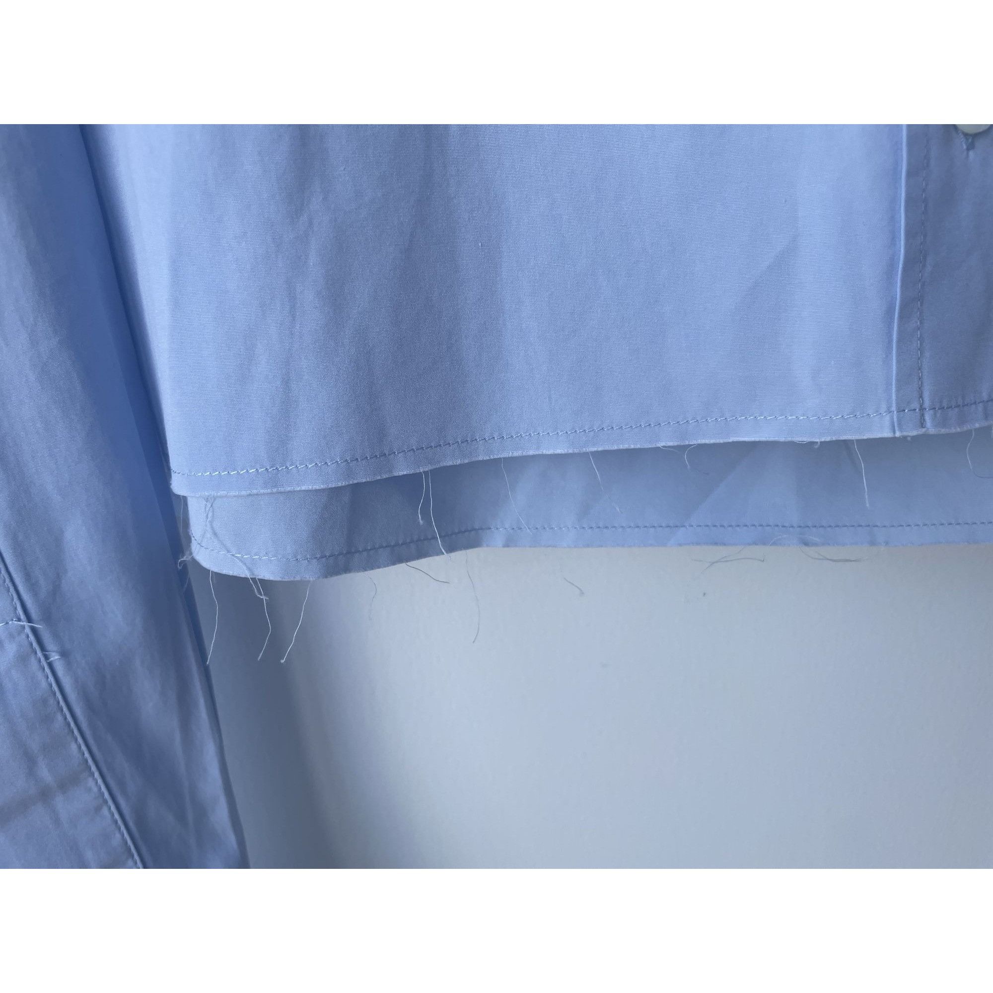 Miu Miu Miu Miu Light Blue Cotton Womens Cropped Button-Up Shirt Wit Size M / US 6-8 / IT 42-44 - 8 Thumbnail
