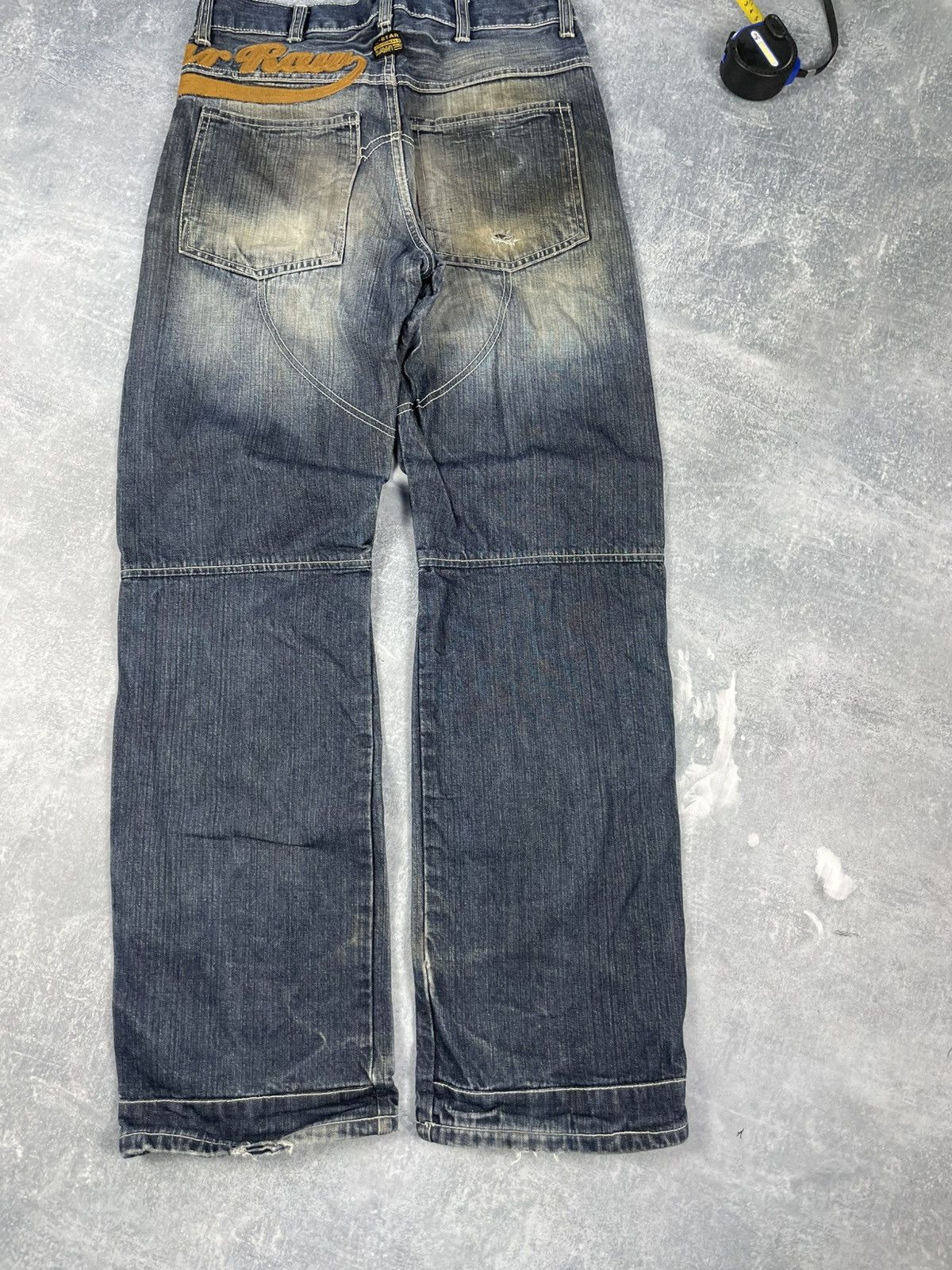 G-Star Vintage distressed BIG LOGO G Star Raw denim jeans Size US 30 / EU 46 - 5 Thumbnail